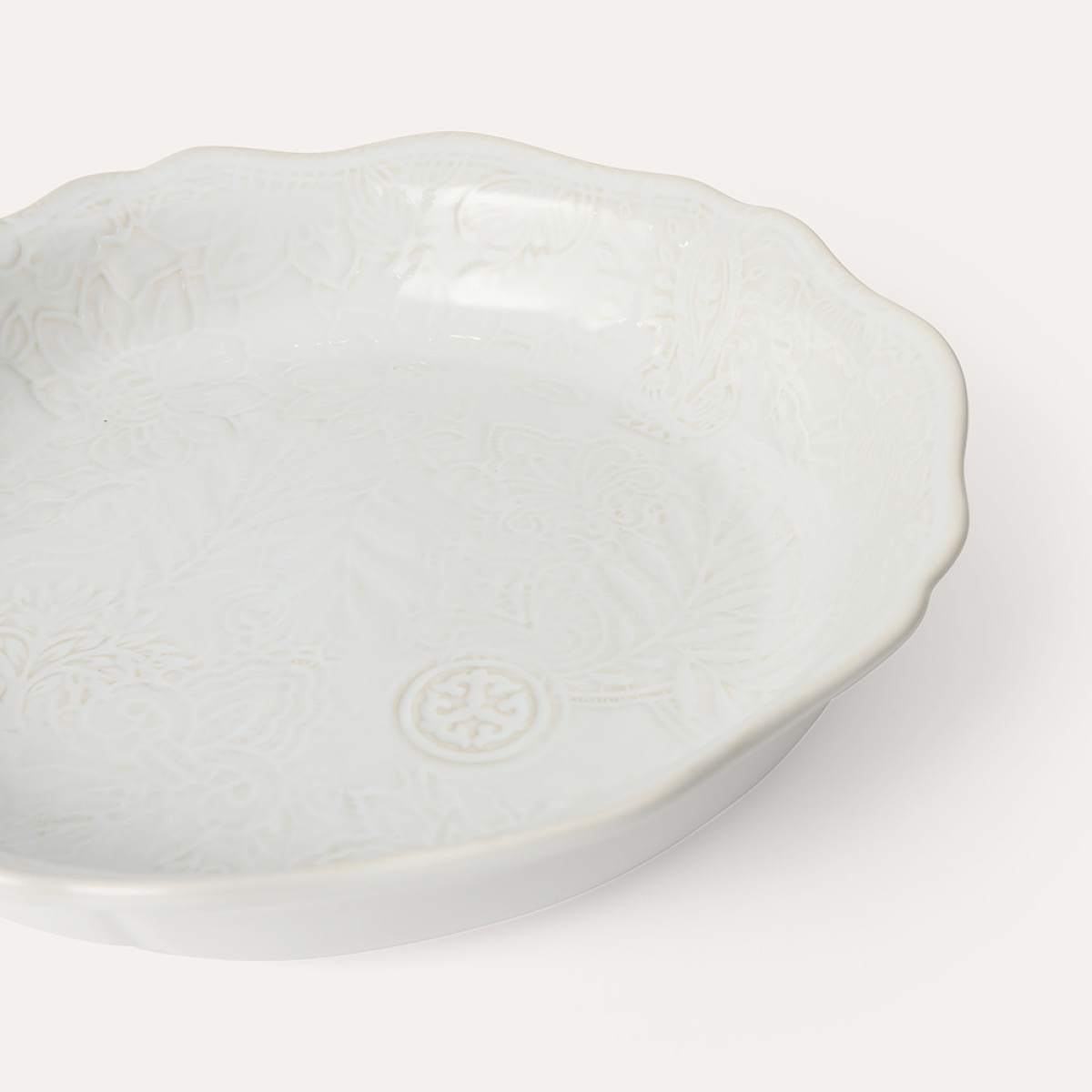 Sthål Arabesque pajform 25 cm Vit