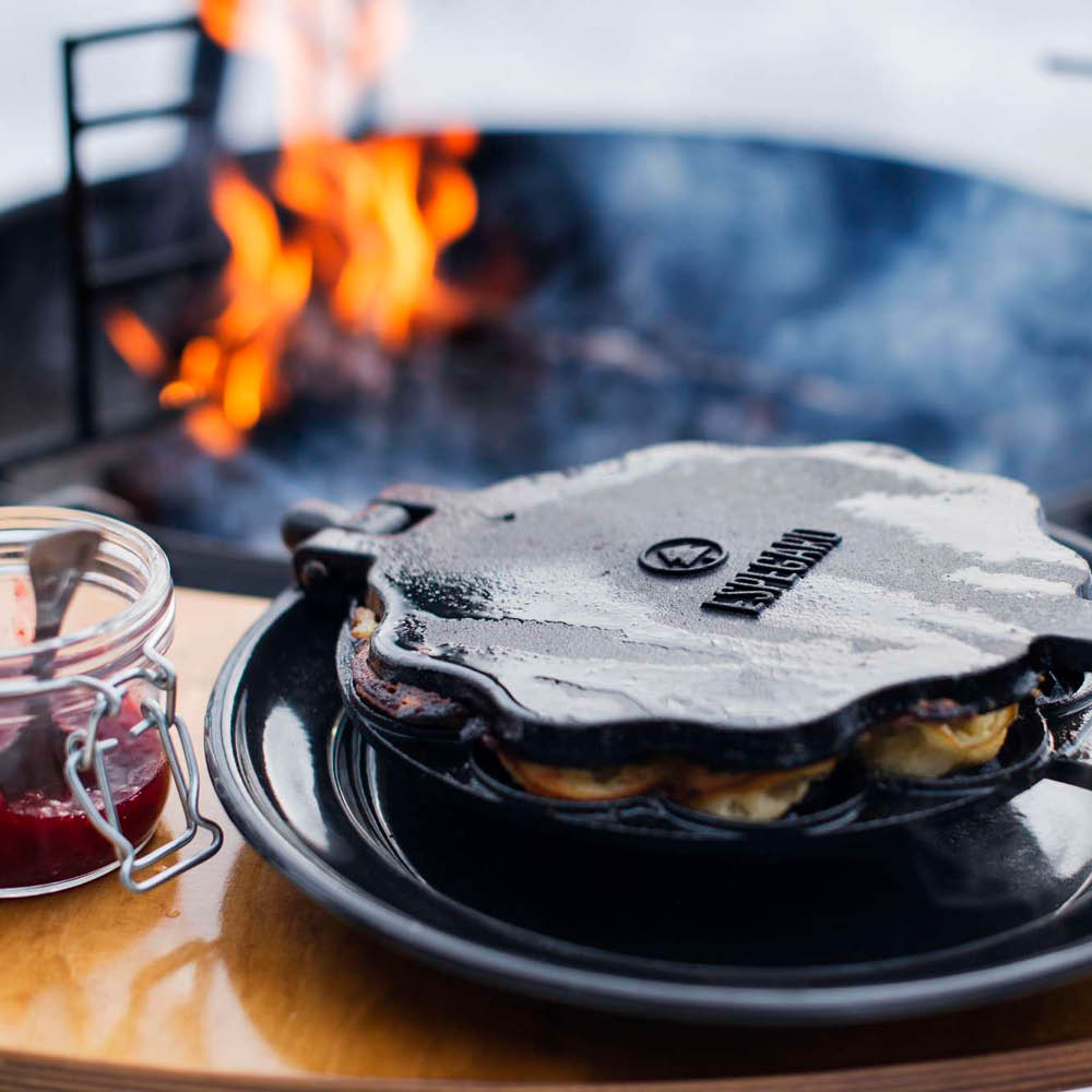 Espegard Våffeljärn i gjutjärn för öppen eld