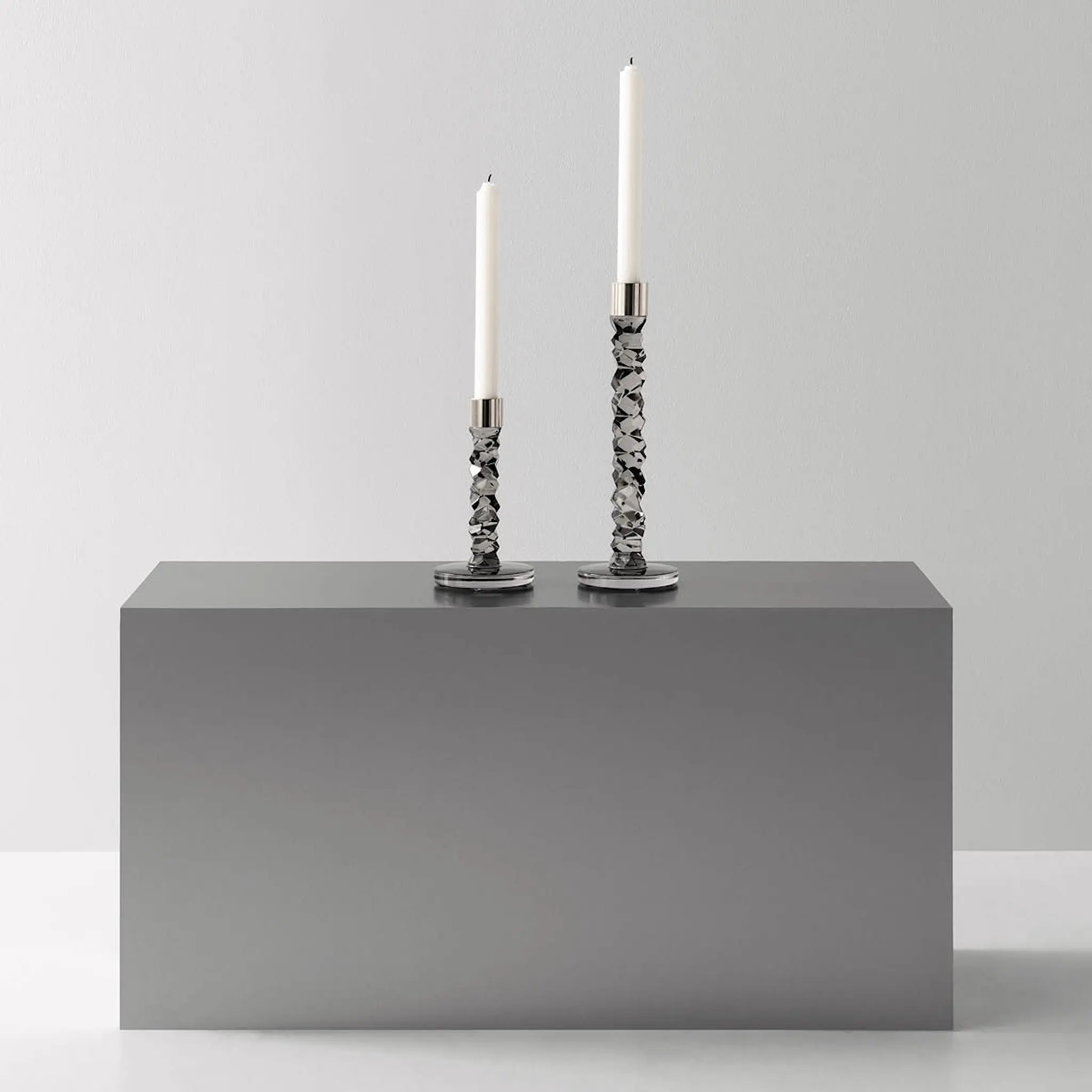 Orrefors Carat lysestake 183 mm antasit hover