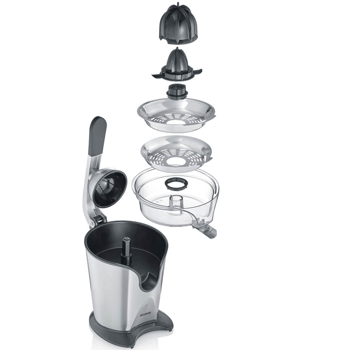 Severin Juicer med pressarm CP3544 160W svart/silver