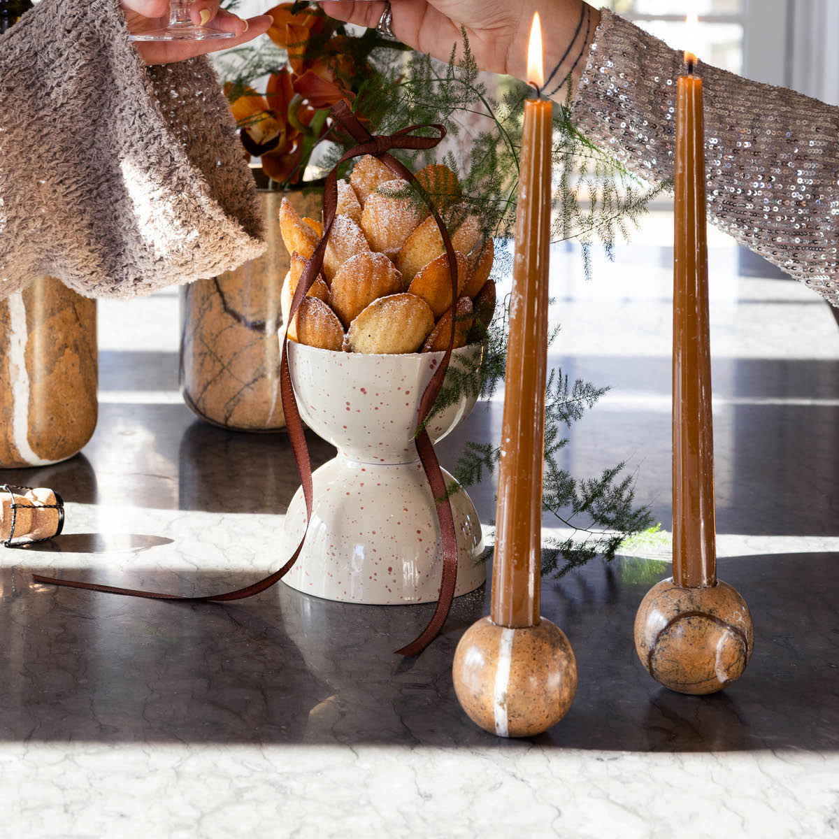 Sagaform Sten ljusstake 6 cm brun