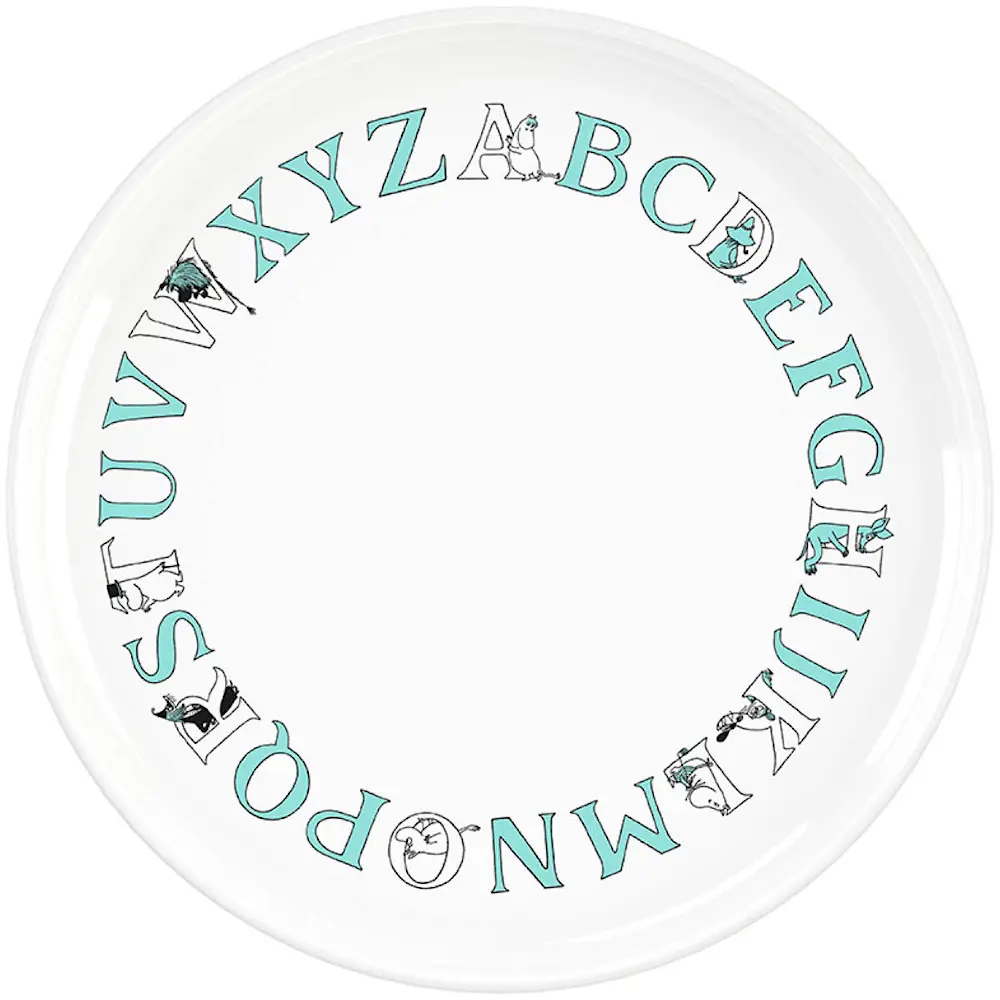 Muumi ABC Lautanen 20 cm Valkoinen/Sininen