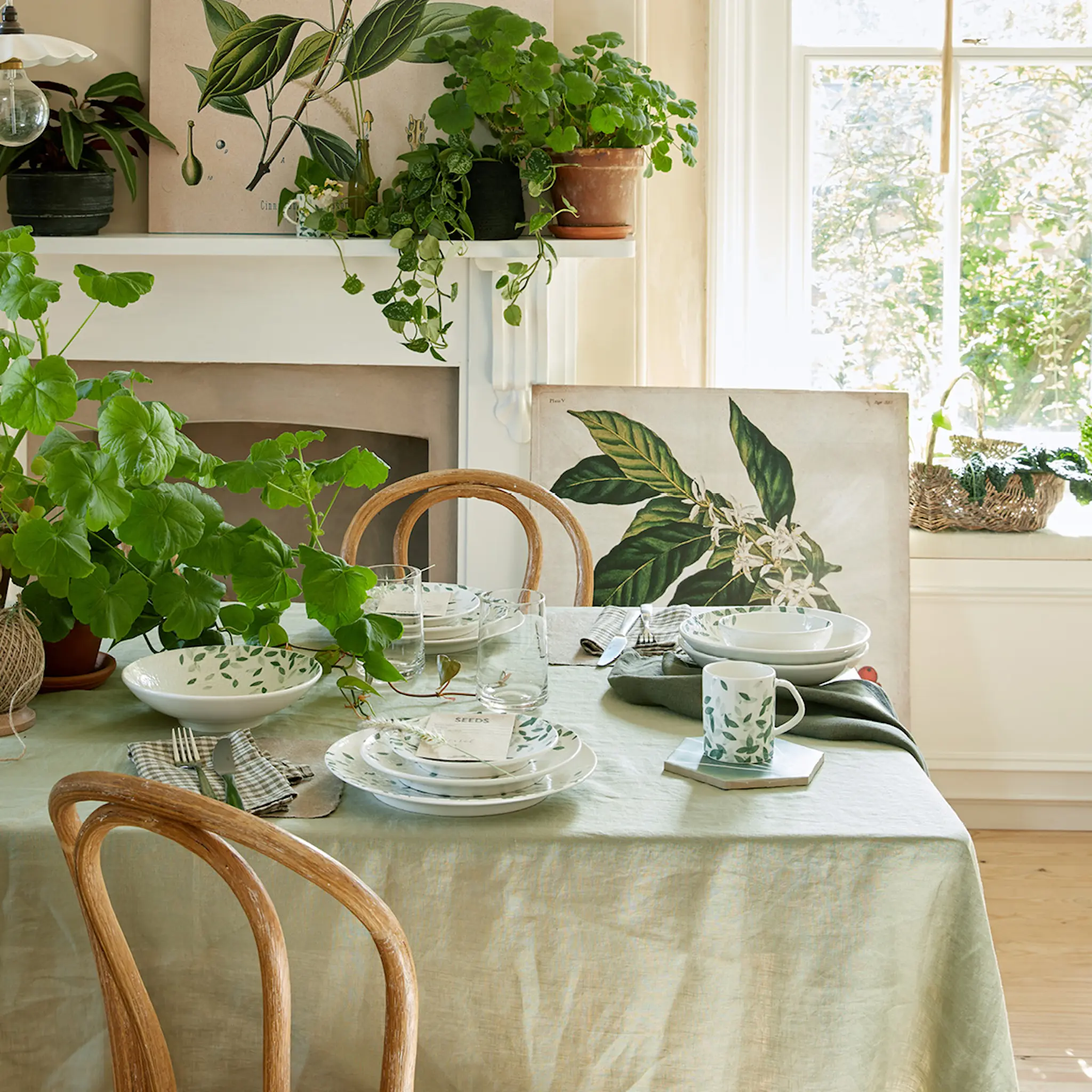 Denby Greenhouse mugg 20 cl vit/grön