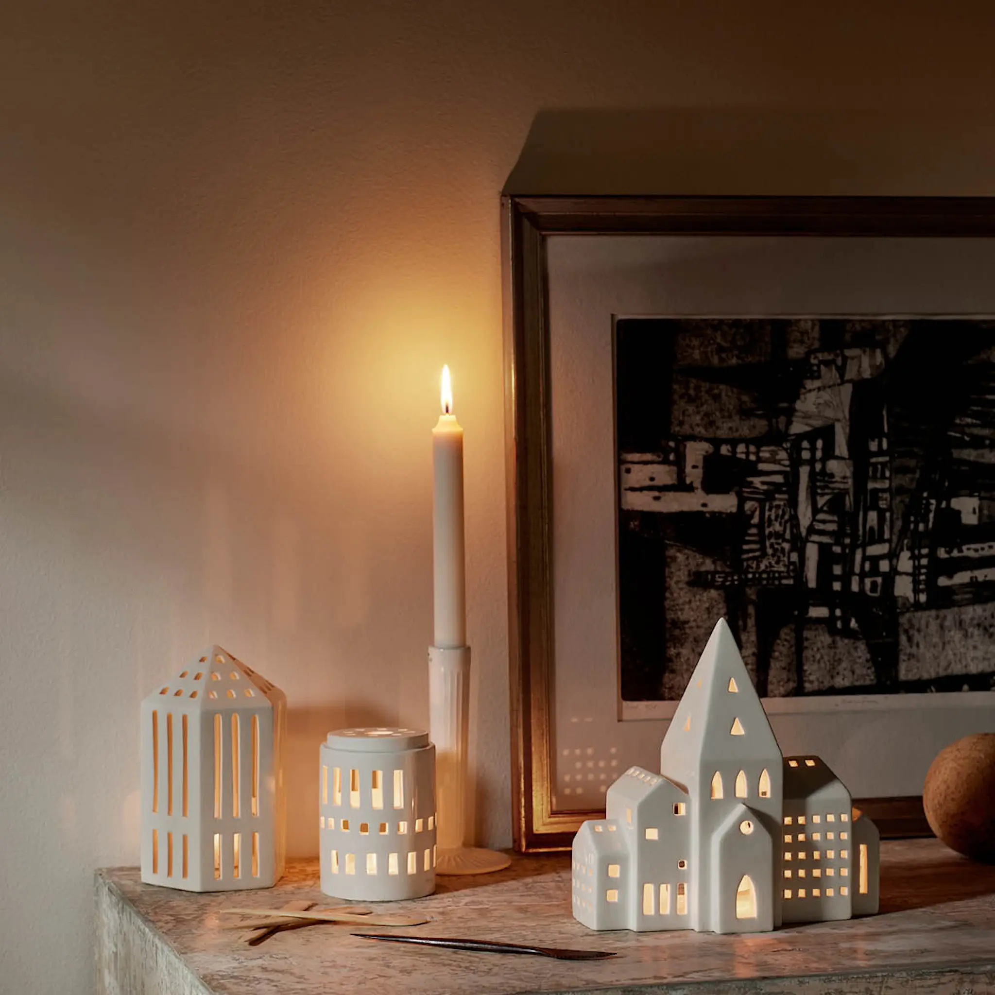 Kähler Urbania Ljuslykta City 21 cm Vit