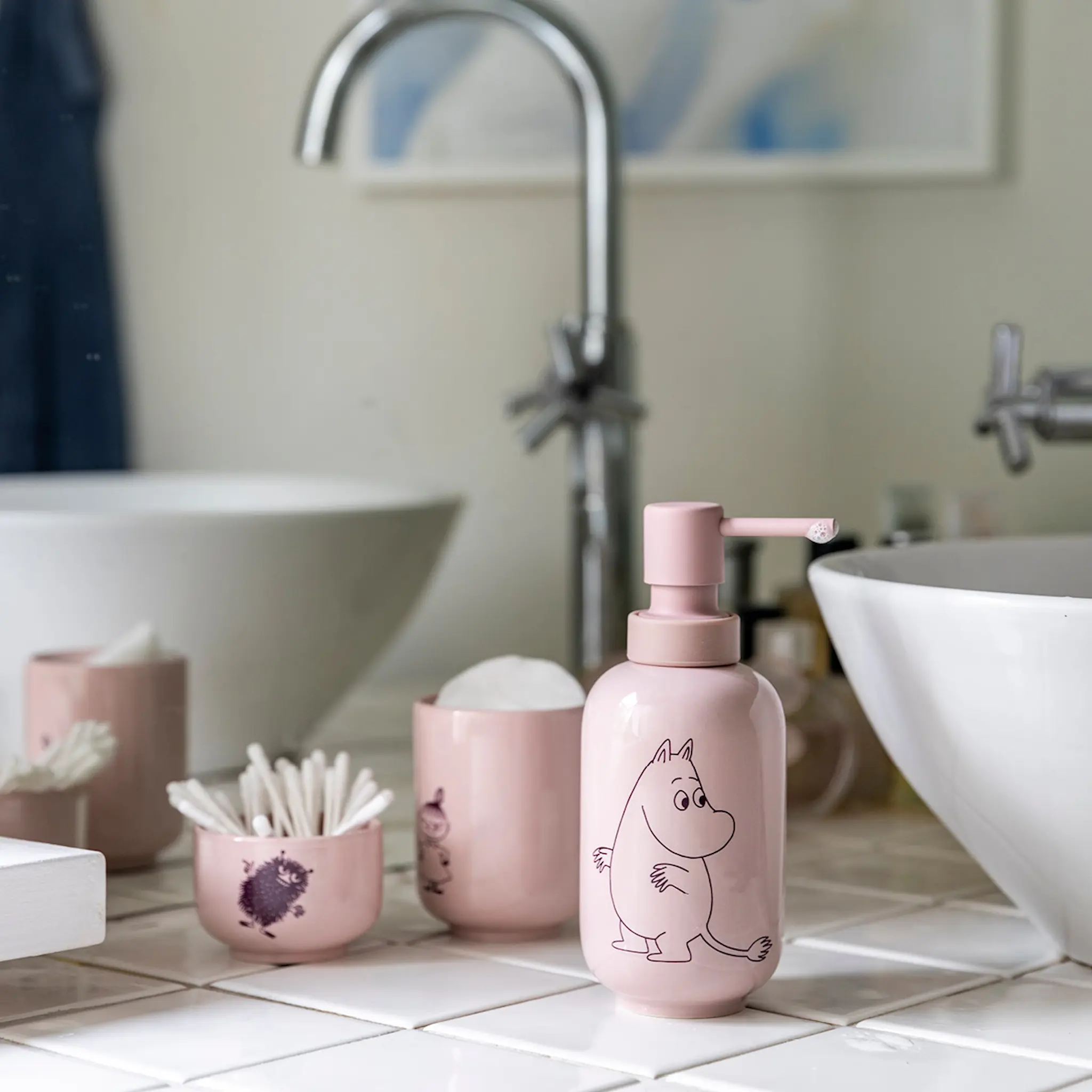 Dsignhouse x Moomin Mumin skål med lock 7x5 cm rosa
