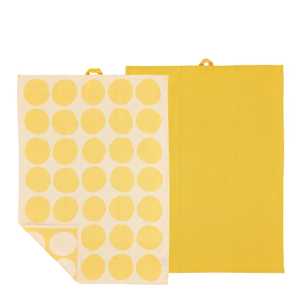 Bubbles Keittiöpyyhe 50x70 cm 2 kpl Keltainen