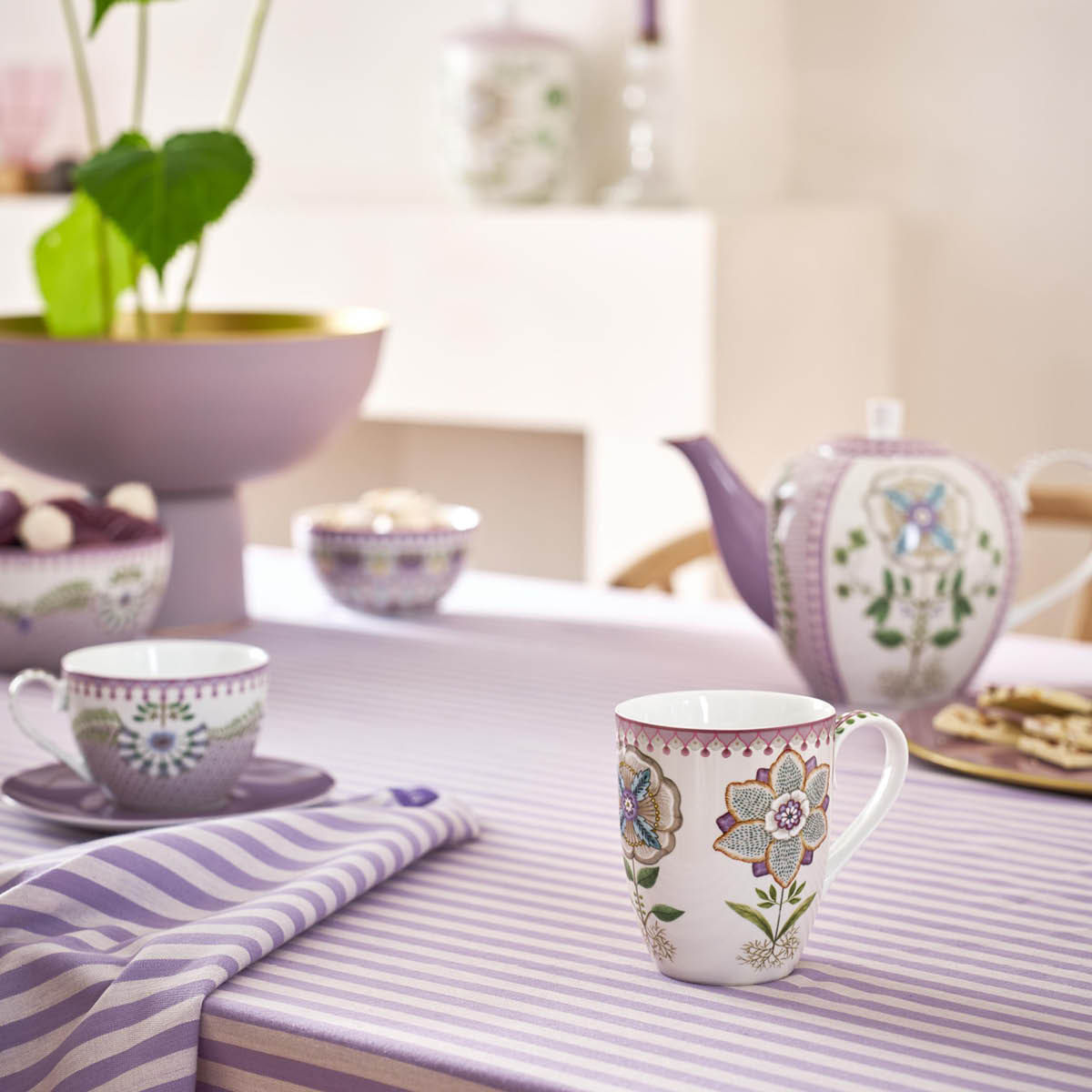 Pip Studio Lily & Lotus Muki 36,5 cl 2 kpl Off-white