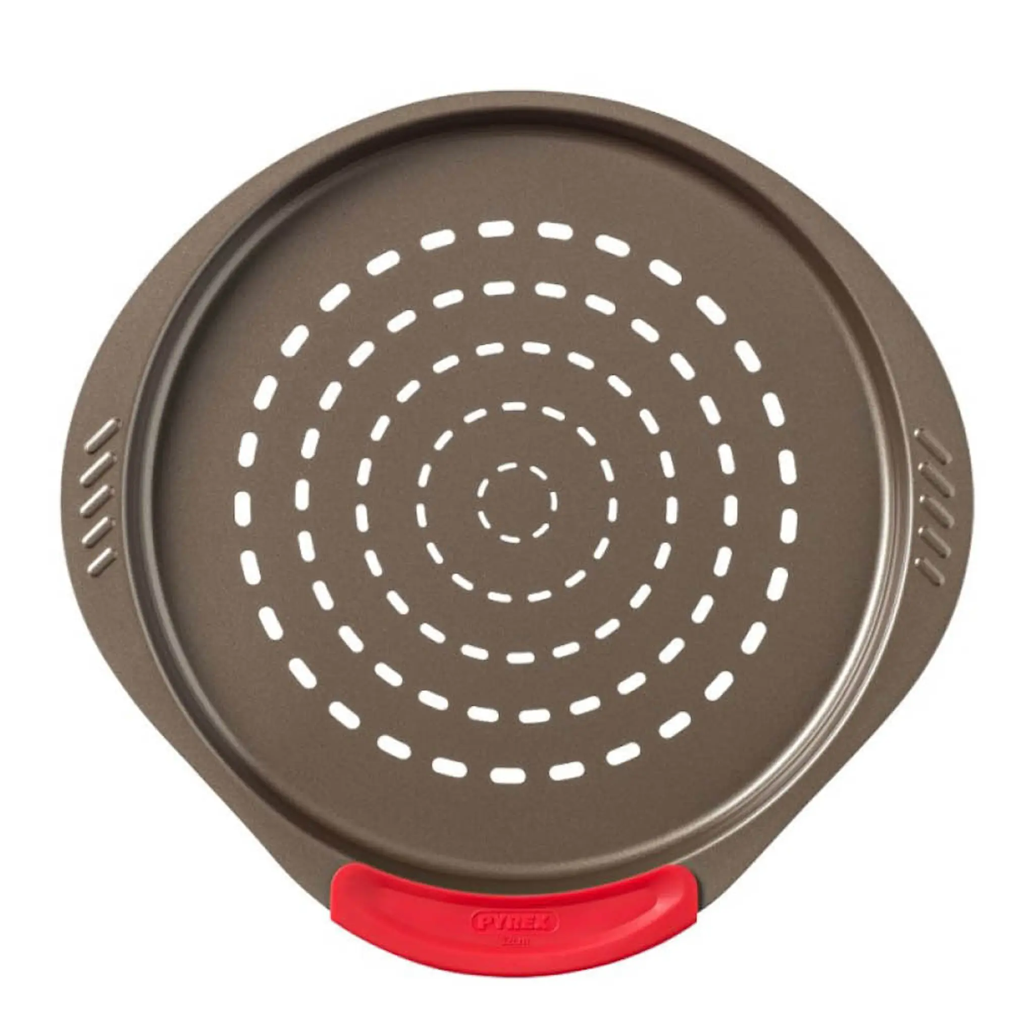 Pyrex Asimetria pizzaform perforert 32 cm mørk grå