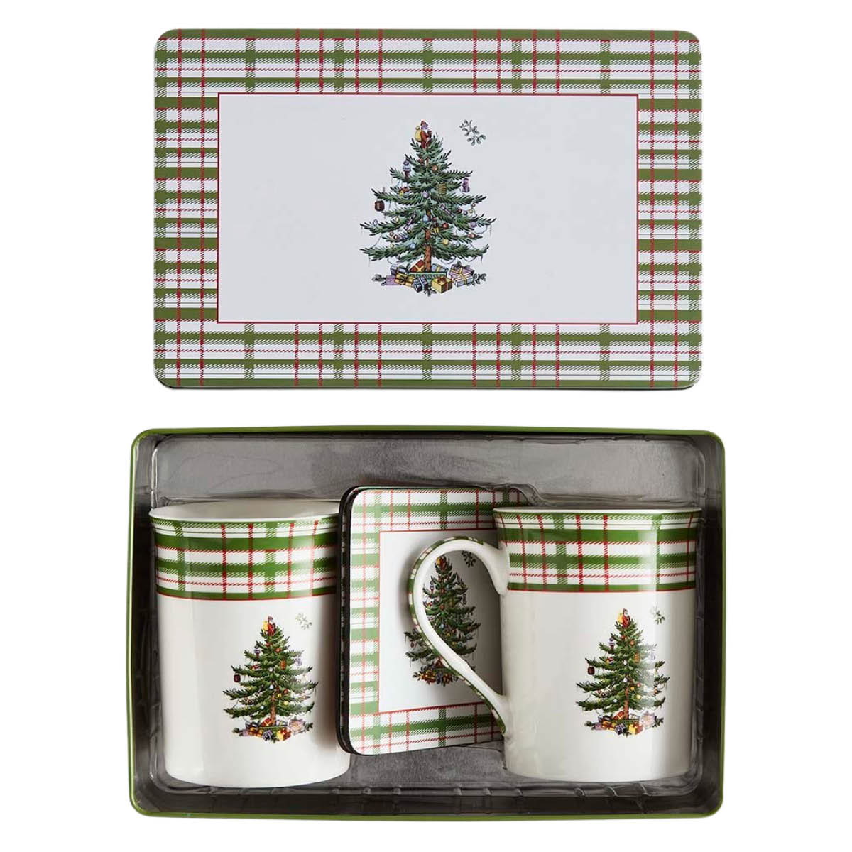 Spode Christmas Tree kopp og coaster-sett 34 cl
