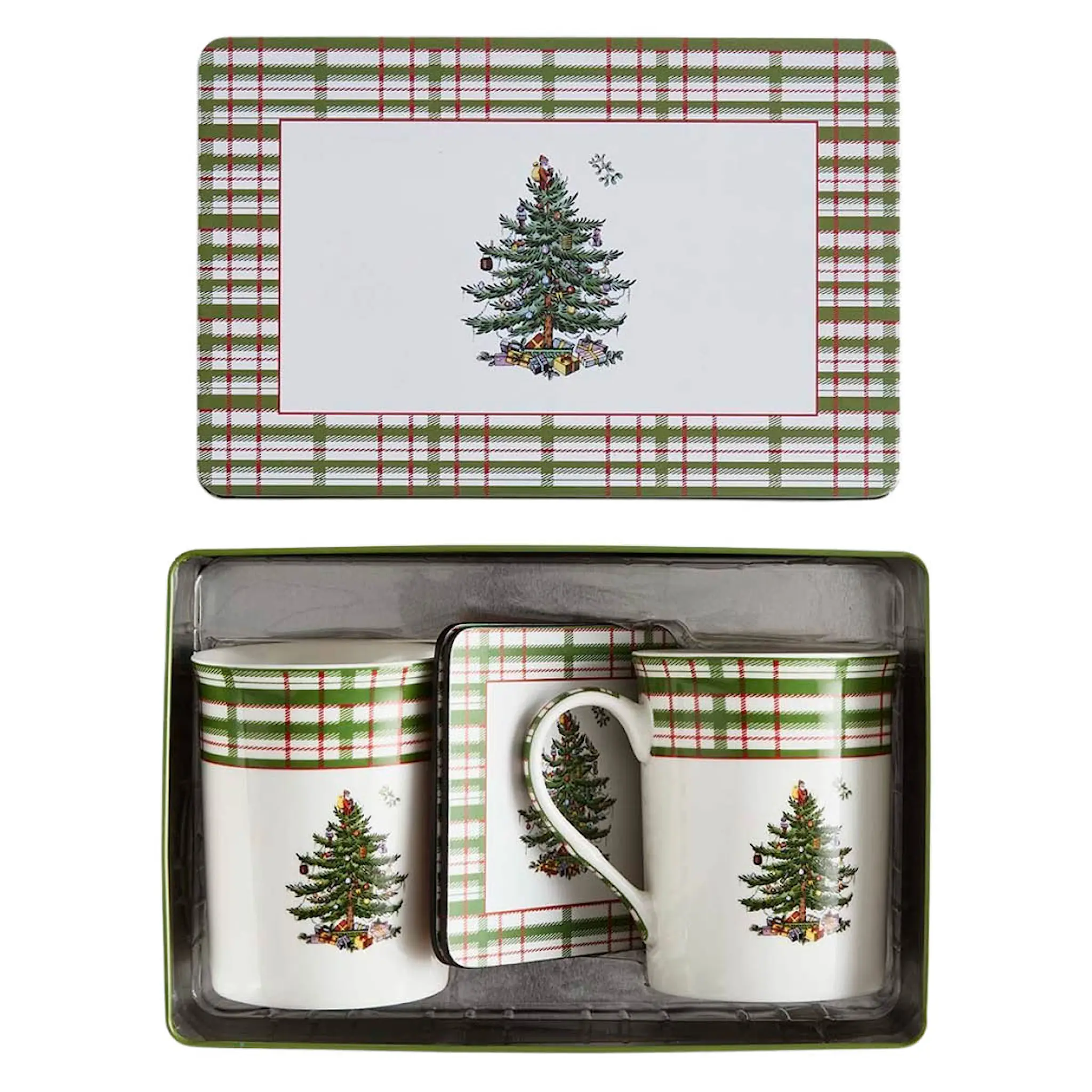 Spode Christmas Tree kopp og coaster-sett 34 cl