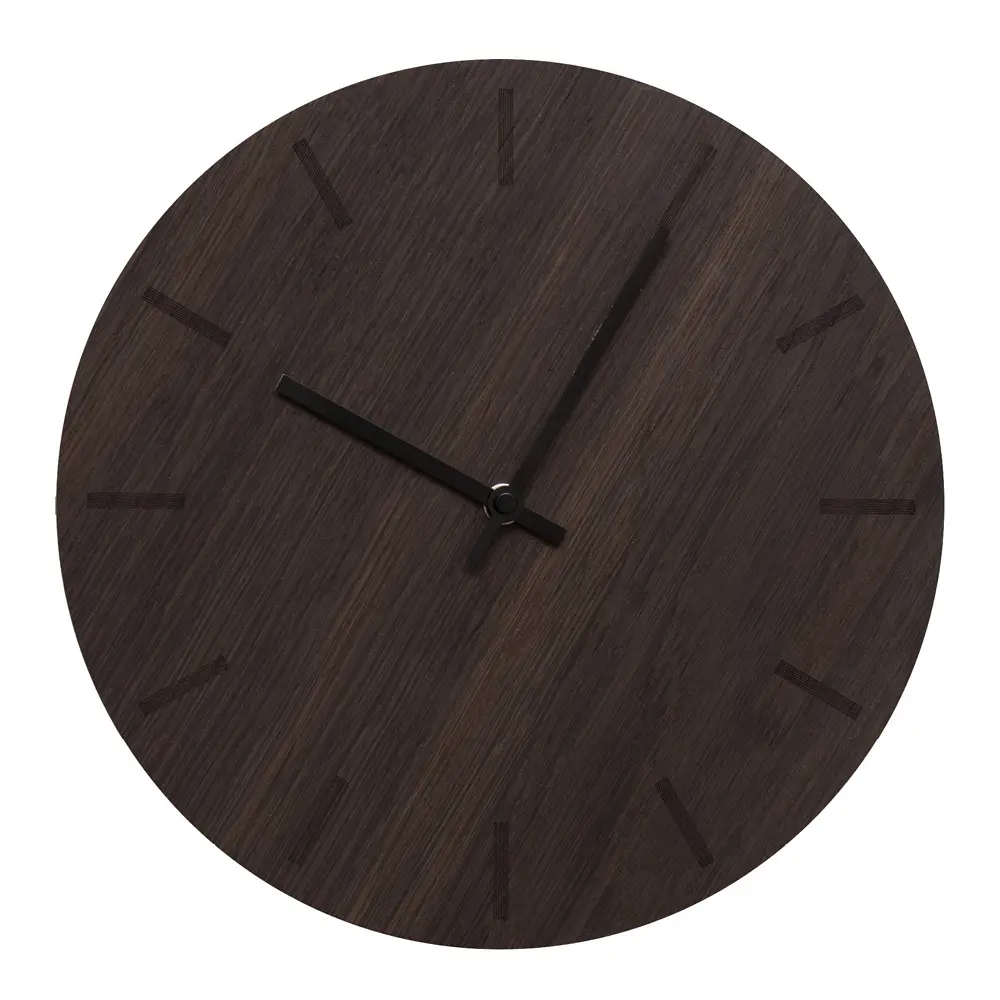 Dark Oak Seinäkello 28 cm Tumma tammi/Musta