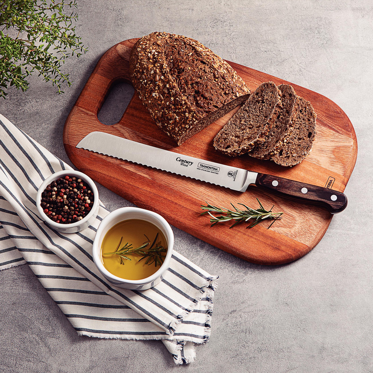 Tramontina Polywood brødkniv 20 cm brun