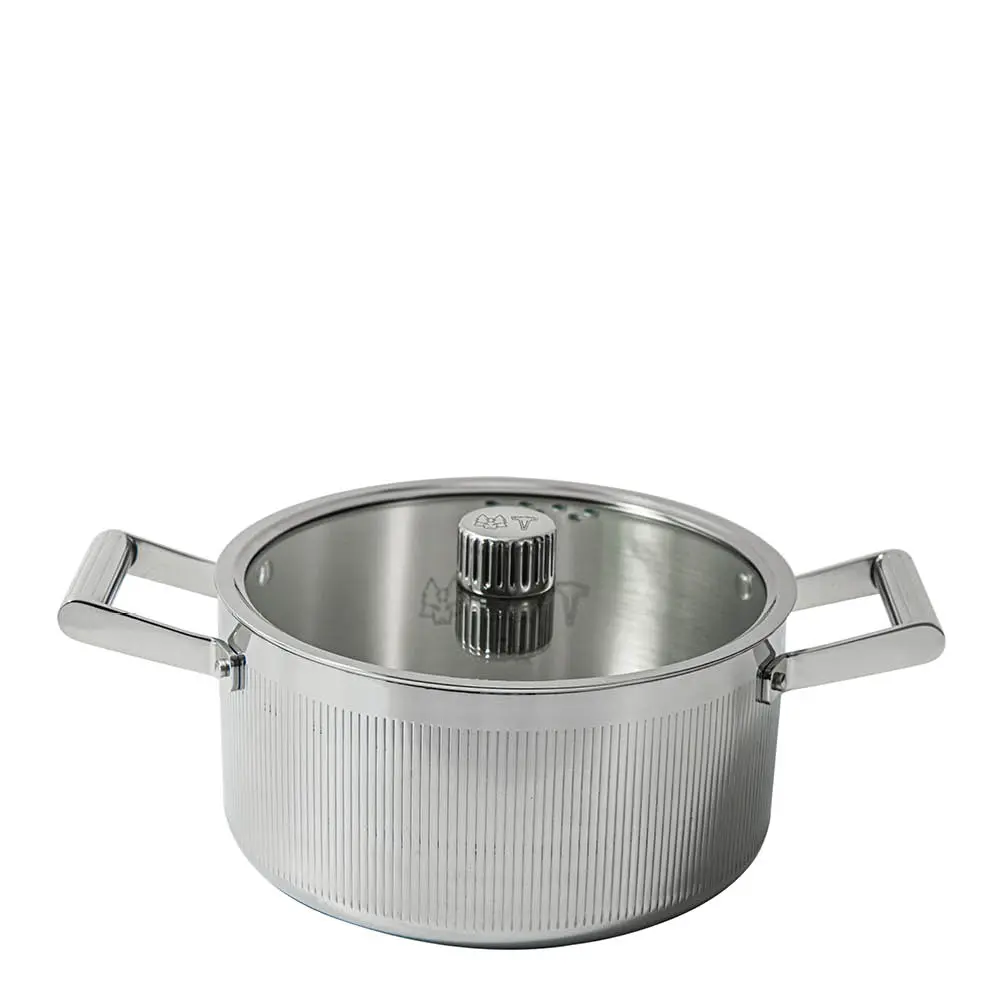 Glima gryte 4L med lokk blankt stål