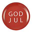 Glasunderlägg God Jul med kant 10 cm röd/vit