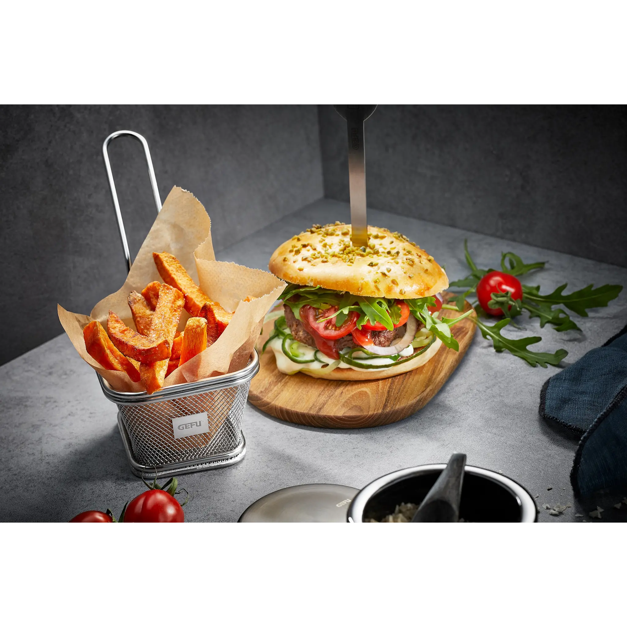 Gefu BBQ serveringskorg mini 10,5x9 cm stål