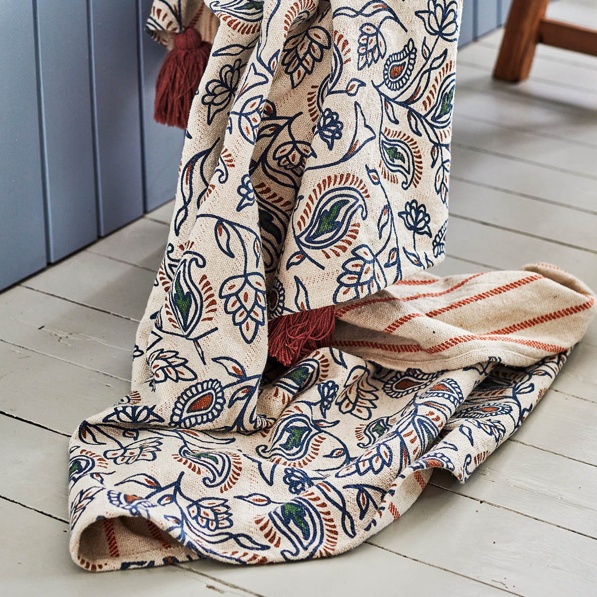 Creative Collection Paisley pläd 160x130 cm flerfärgad