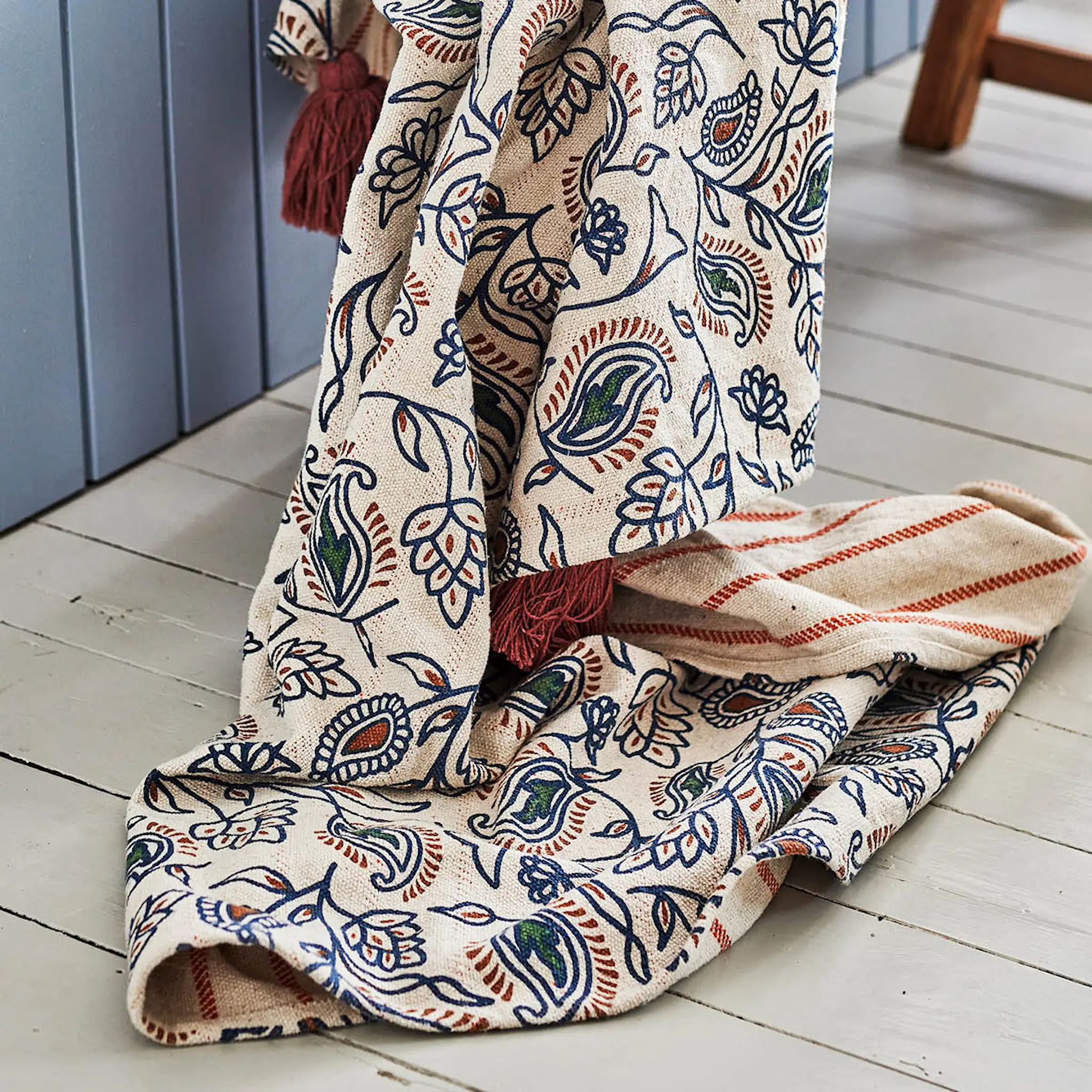 Creative Collection Paisley pläd 160x130 cm flerfärgad