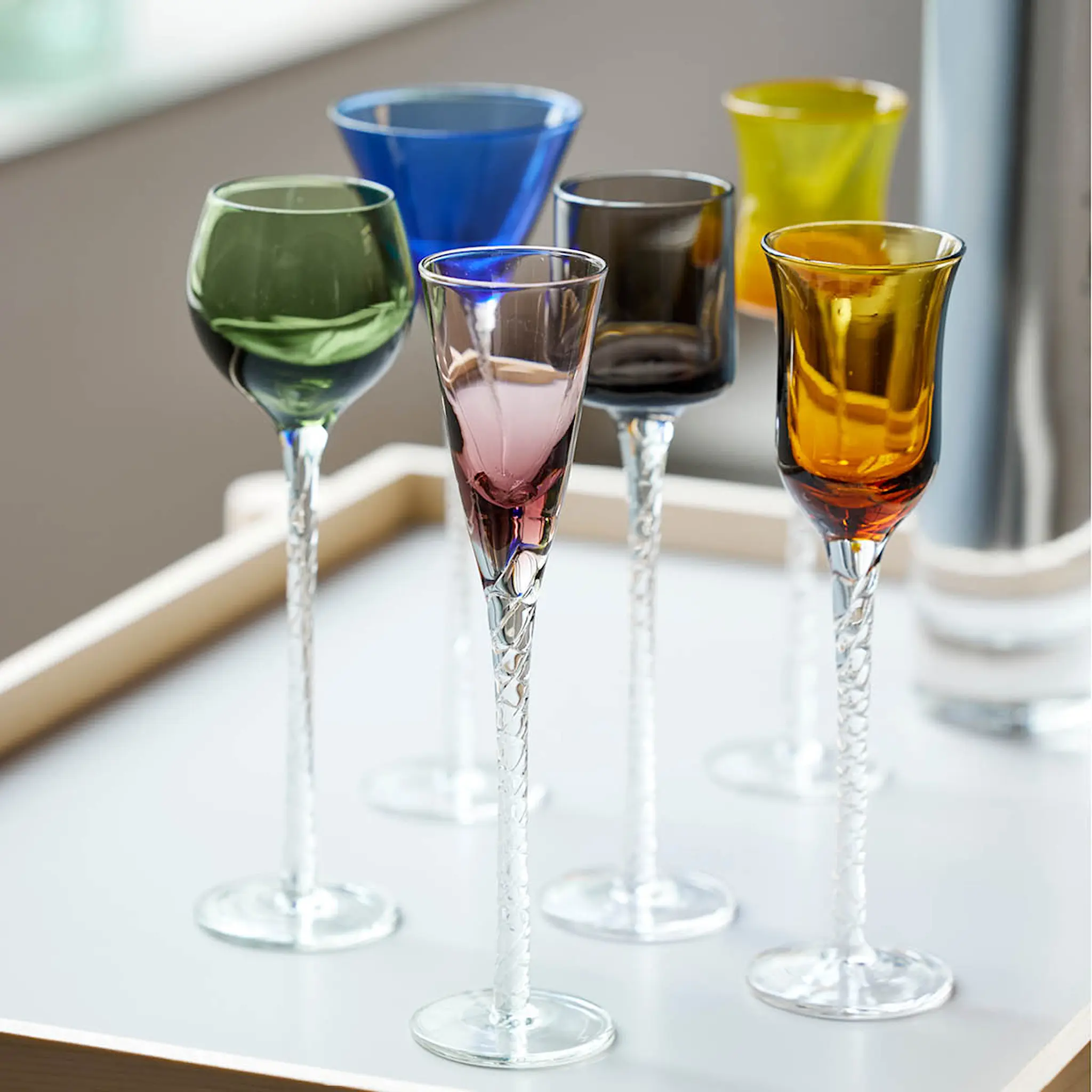 Lyngby Glas Snapsglas London 18 cm 6-pack Flerfärgad