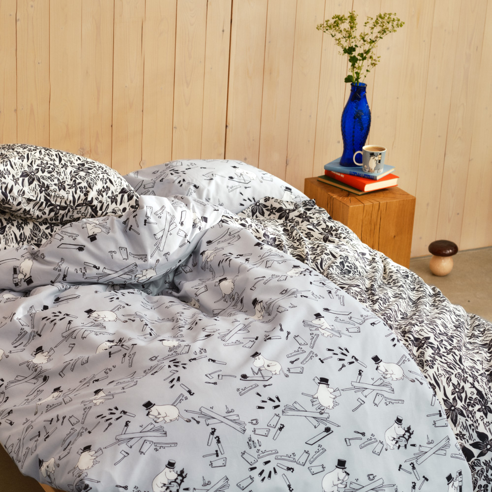 Moomin Arabia Mumin Bäddset 150x210 cm Lilja Svart/Vit