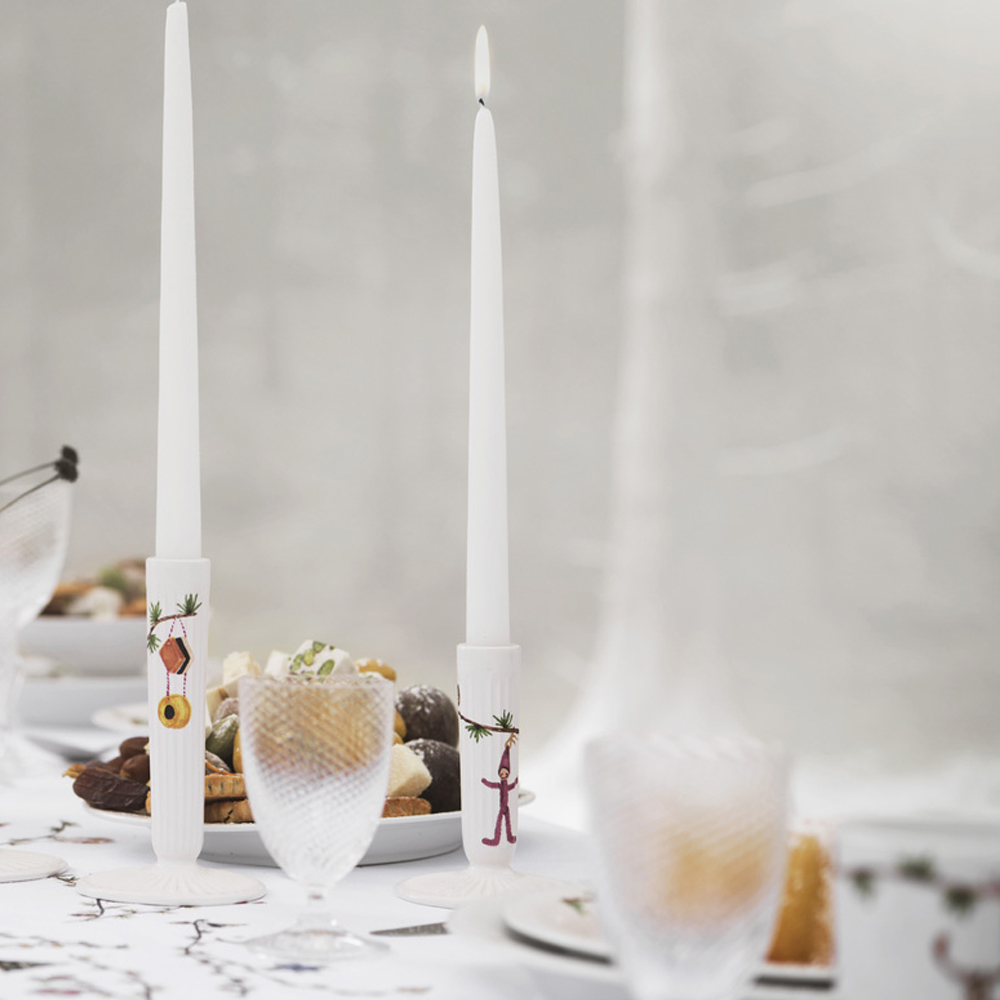 Kähler Hammershøi Christmas lysestake 12 cm hvit