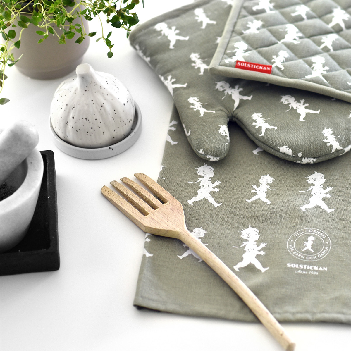 SOLSTICKAN Grillvott 22x30 cm grønn