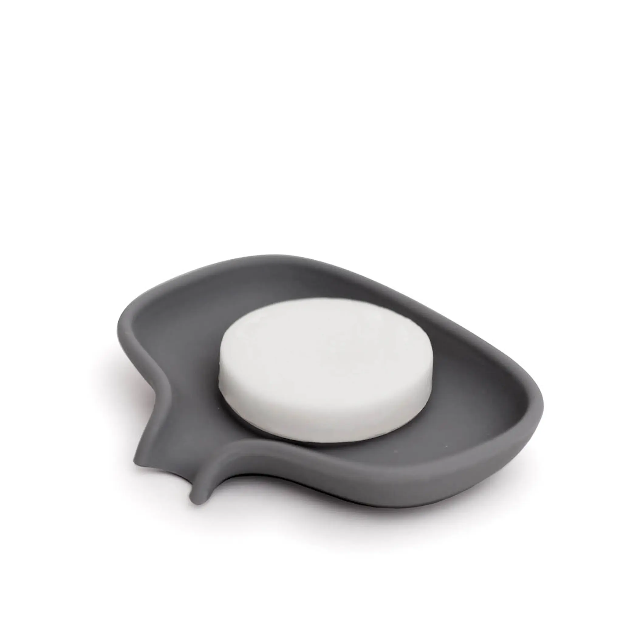 Bosign Flow Saippuakuppi itsetyhjentyvä 13,5 cm Silikoni/Harmaa