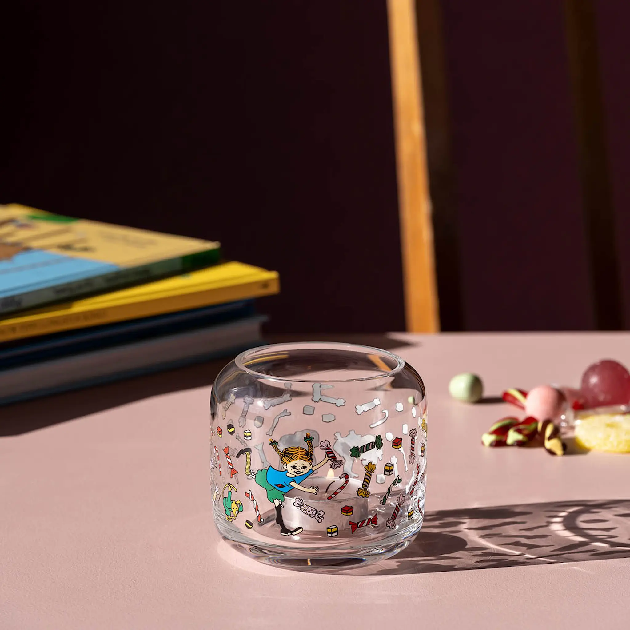 Muurla Pippi ljuslykta / vas 8 cm Godis klar