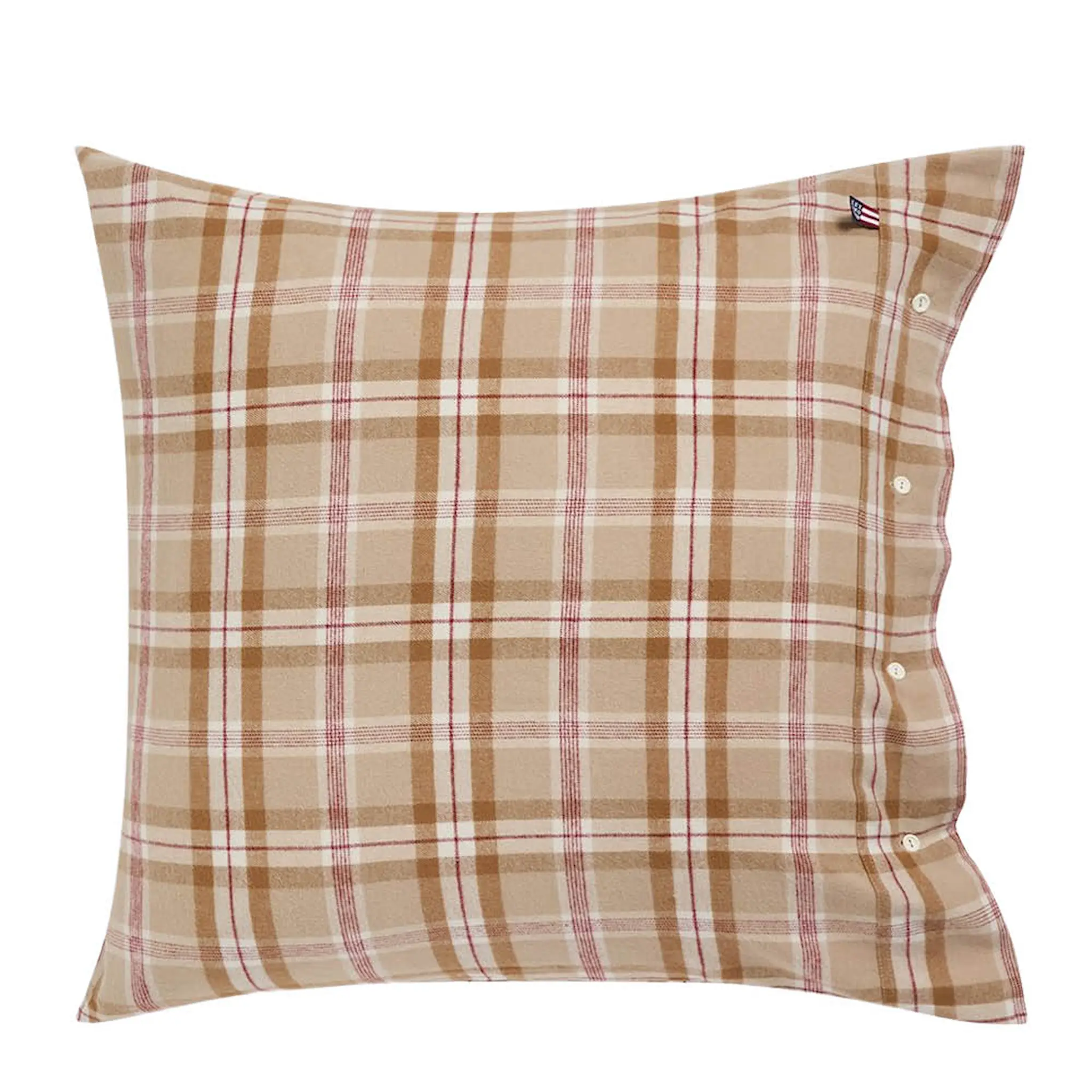 Lexington Örngott 65x65 cm bomullsflanell rutigt fudge/beige/fig