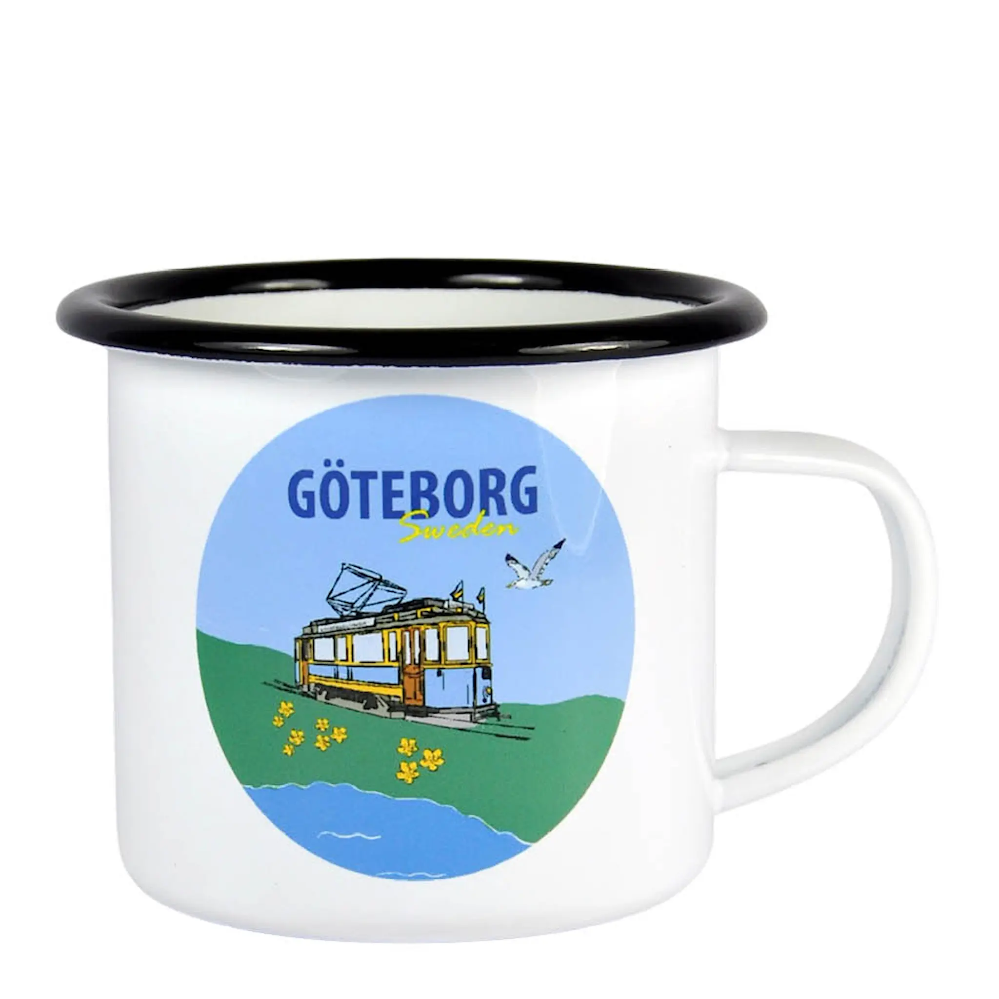 Mellow Design EmaljekoppTrikk 35 cl hvit