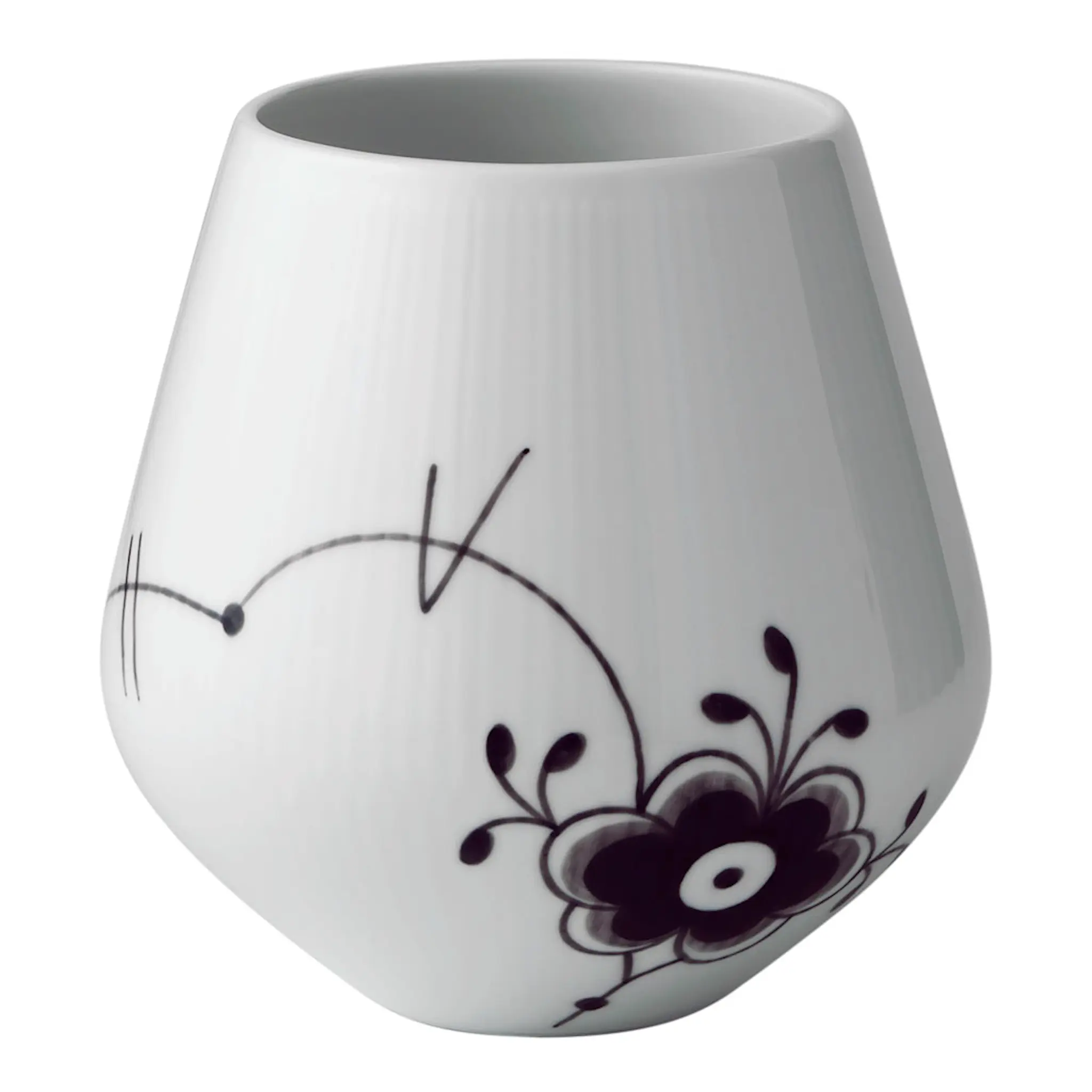 Royal Copenhagen Black Fluted Mega Vas 15 cm