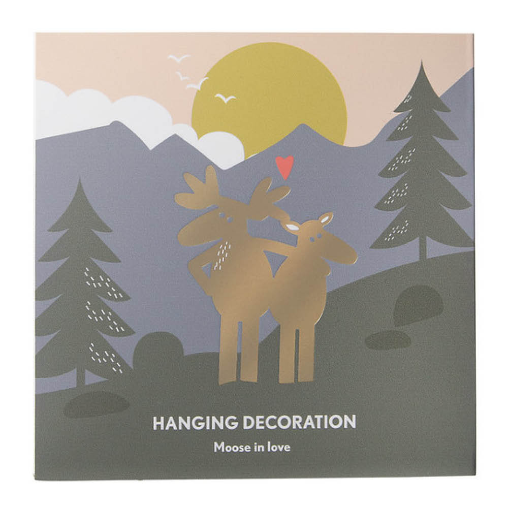 Pluto Hängande dekoration 8 cm Moose in Love guld