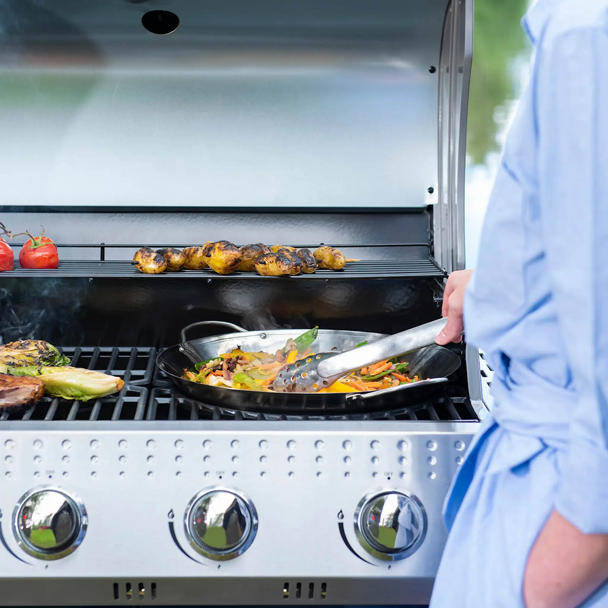 Mustang Multigrill paellapanna rostfritt stål 36 cm