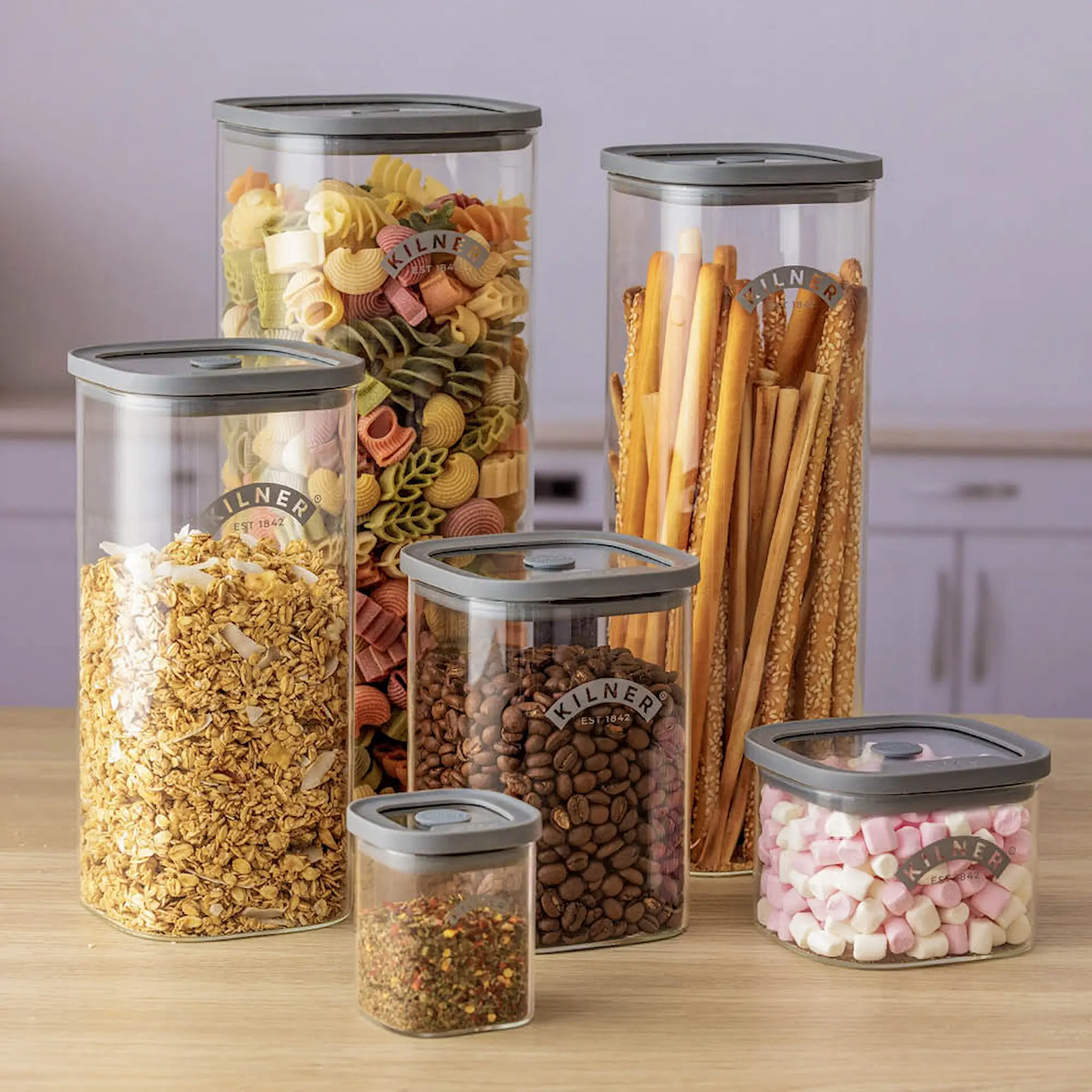 Kilner Fresh M Säilytyspurkki 1 L Lasi/Harmaa