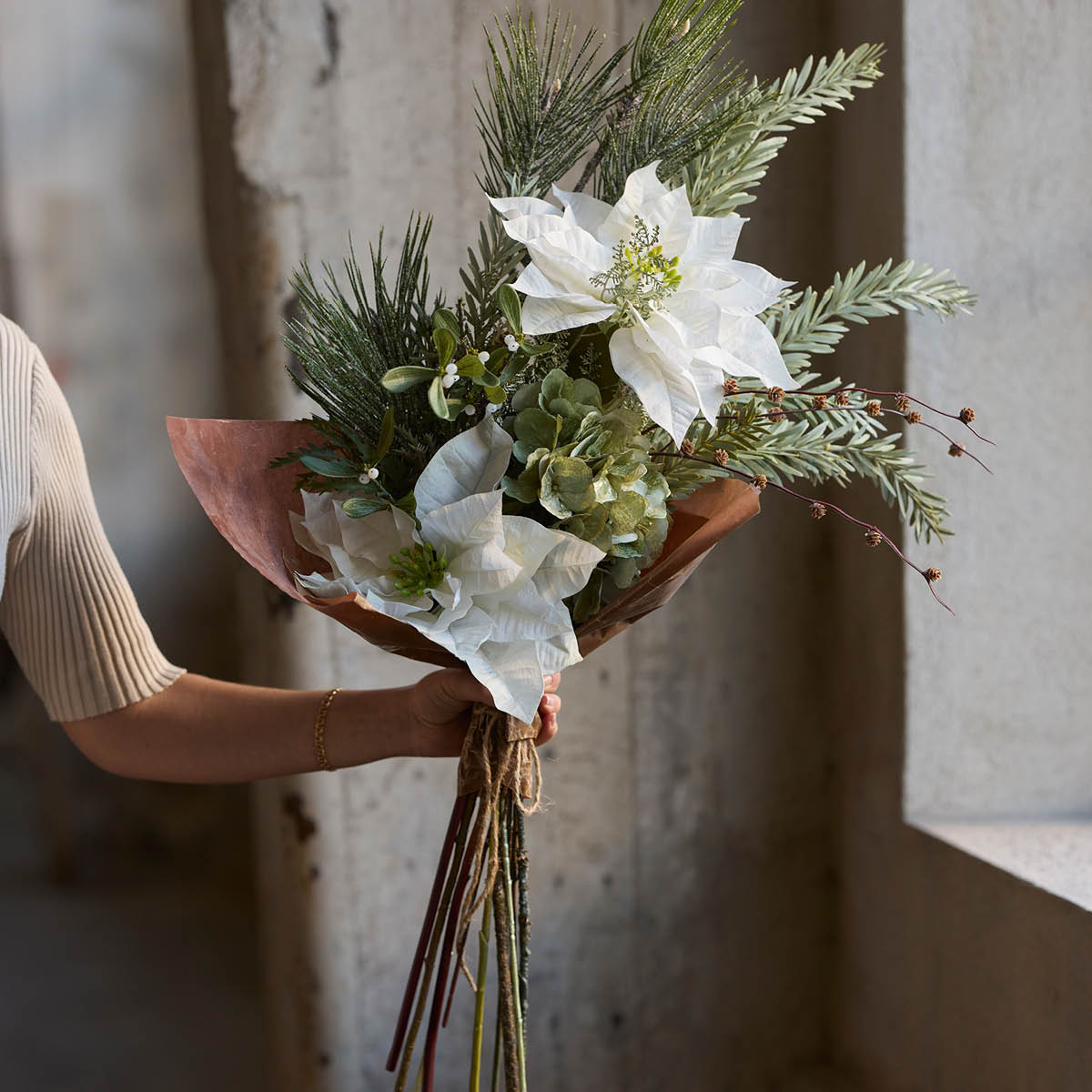 Mr Plant Julestjerne 50 cm hvit