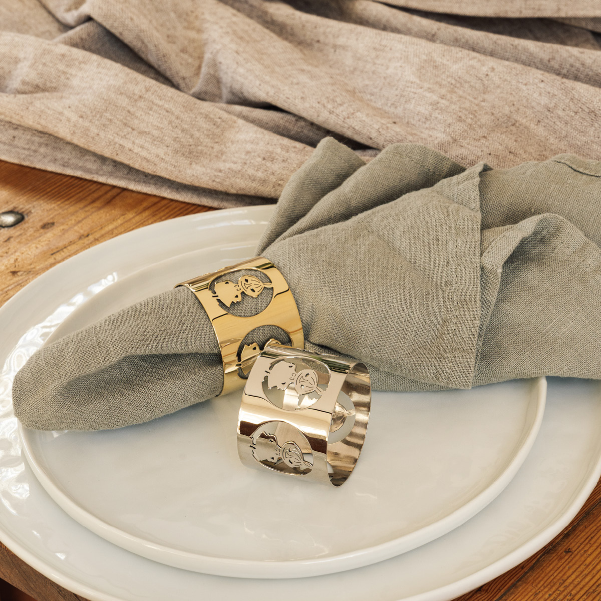 Hilke Hilke x Mumin servettringar 2-pack Lilla My mässing