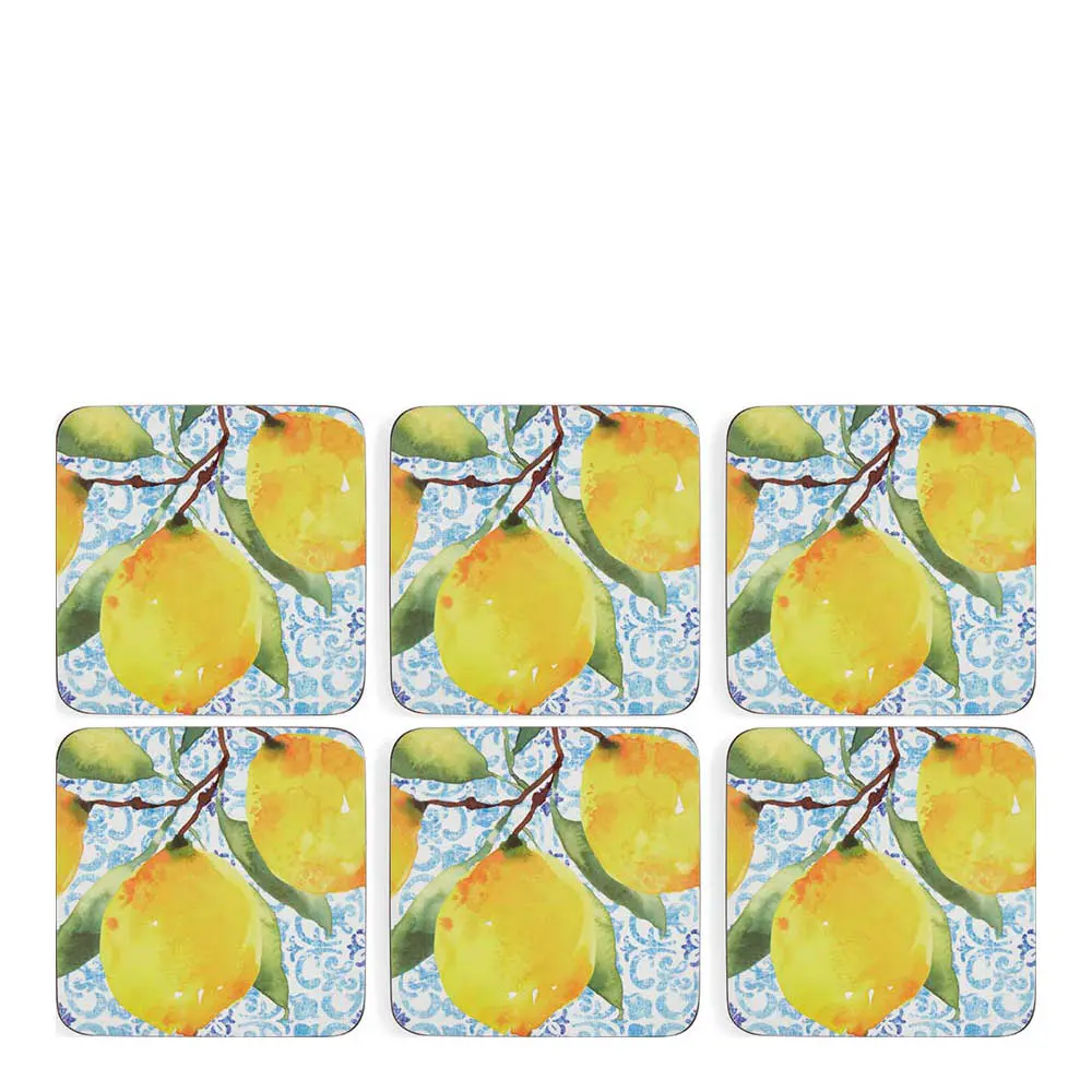 Amalfi glassbrikker 10,5 cm 6 stk lemons