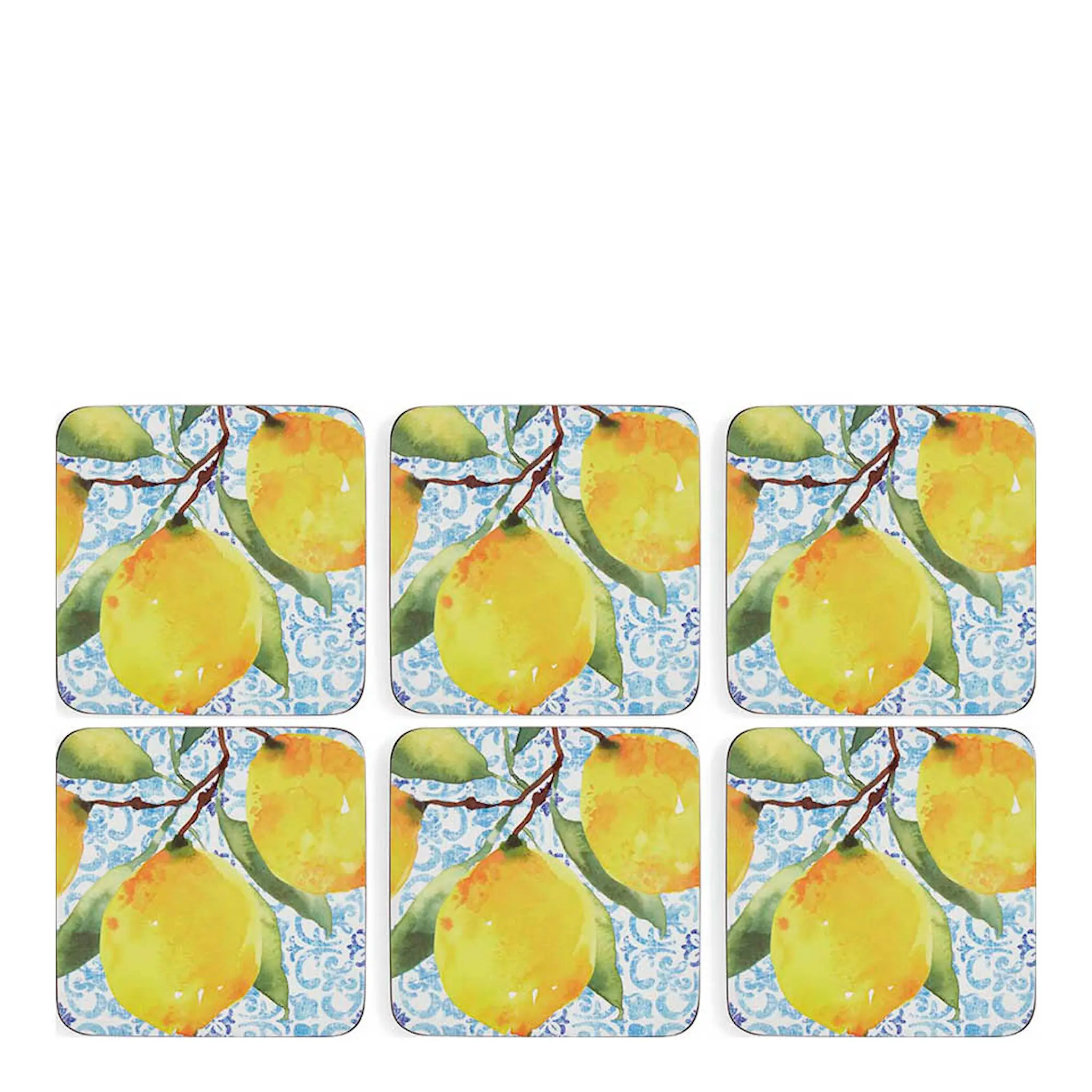 Pimpernel Amalfi glasunderlägg 10,5 cm 6-pack lemons