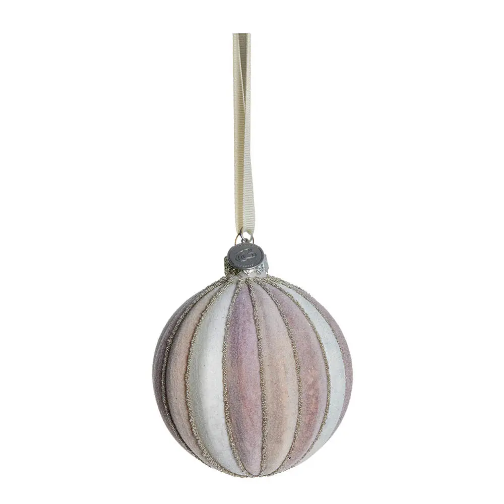 Nomillia Joulupallo 8 cm Vaaleanpunainen/Luunvalkoinen