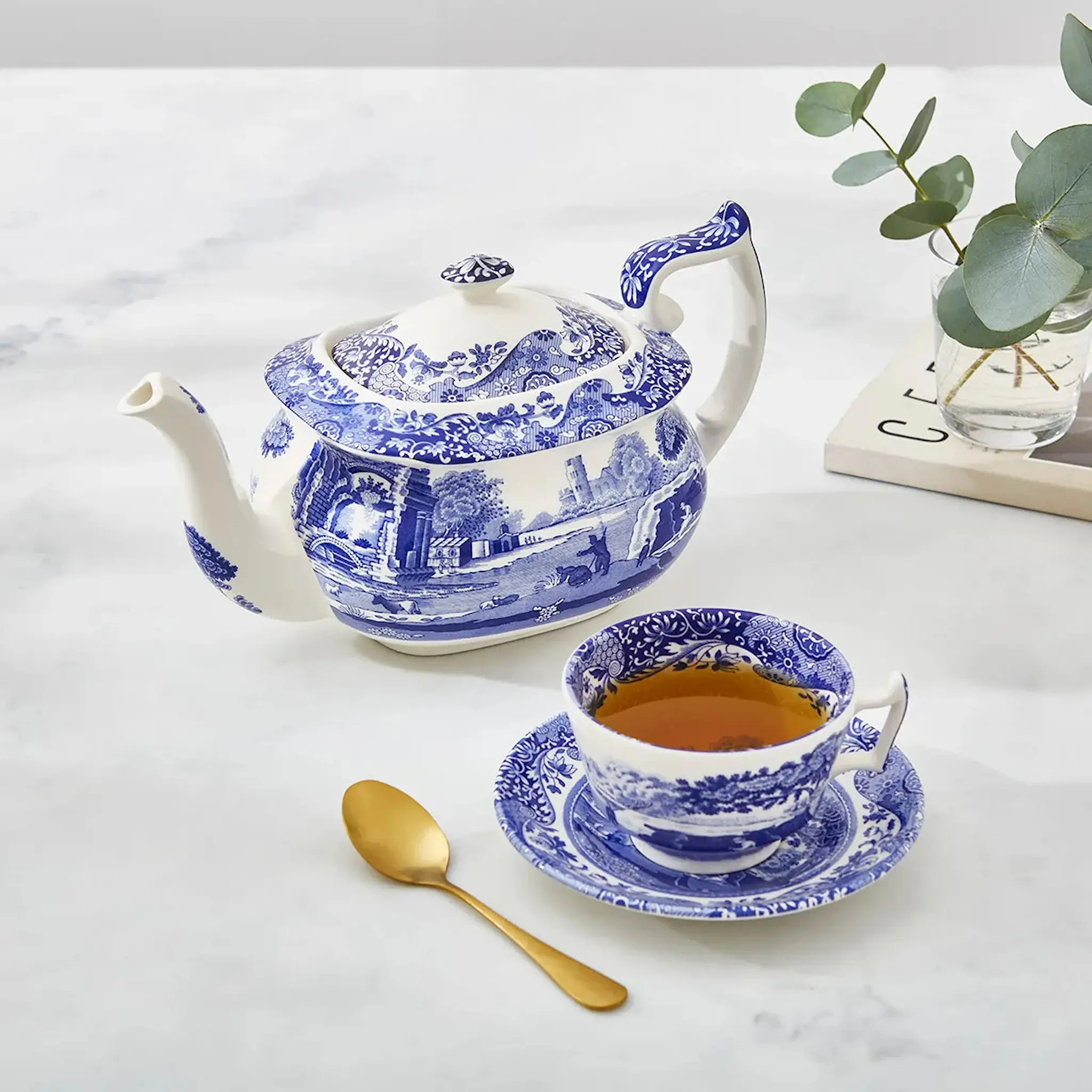 Spode Blue Italian tekanna 1,1 L blå/vit