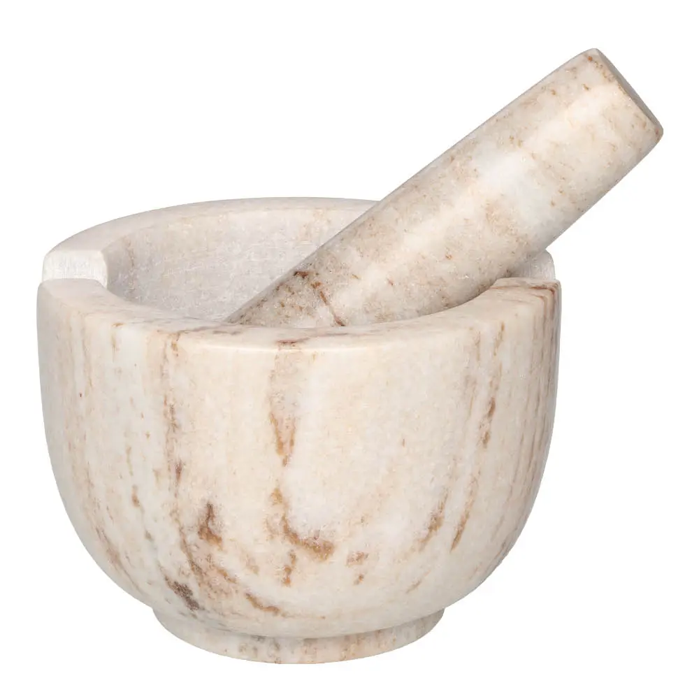 Morter marmor Ø12 cm beige