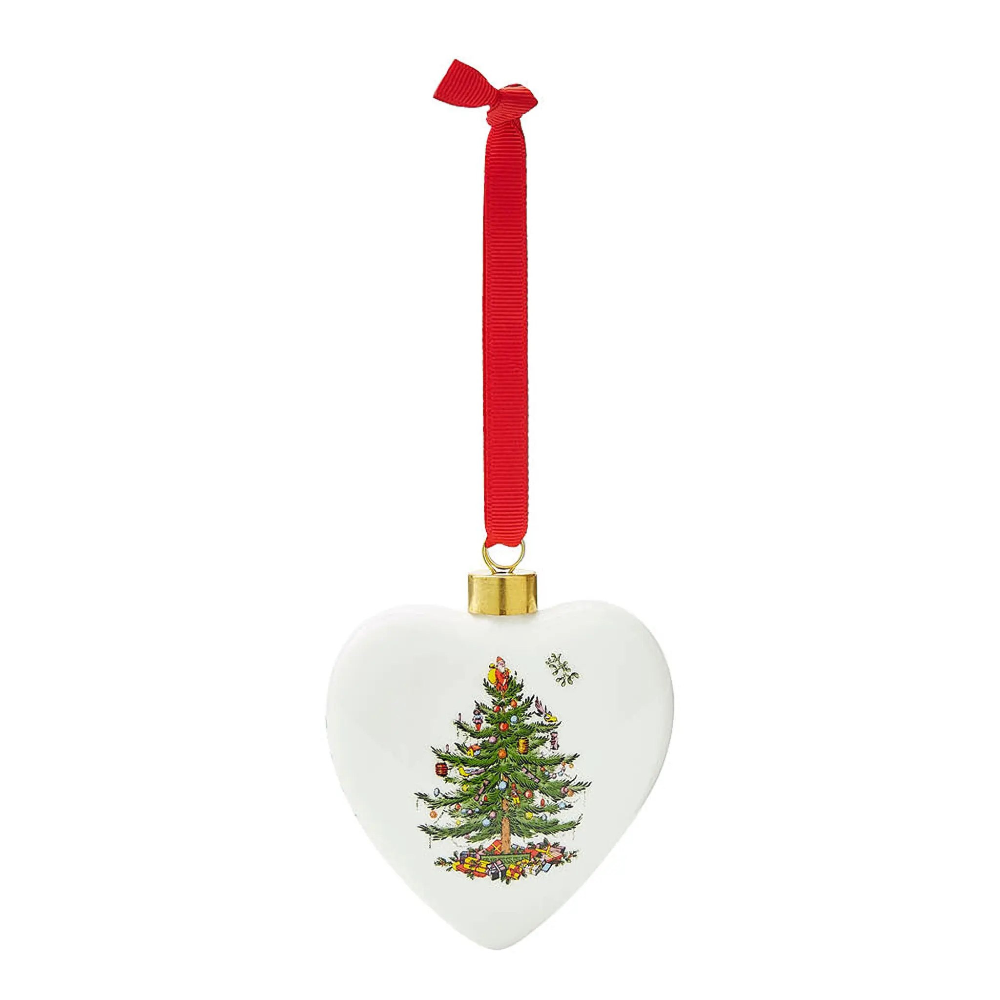 Spode Christmas Tree julgranspynt hjärtformad