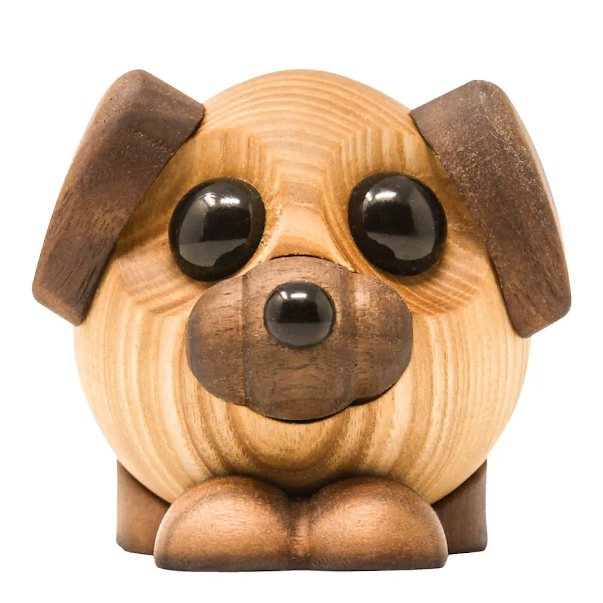 FableWood Buddy hund träfigur 8 cm ask/valnöt