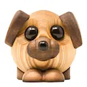 Buddy hund träfigur 8 cm ask/valnöt