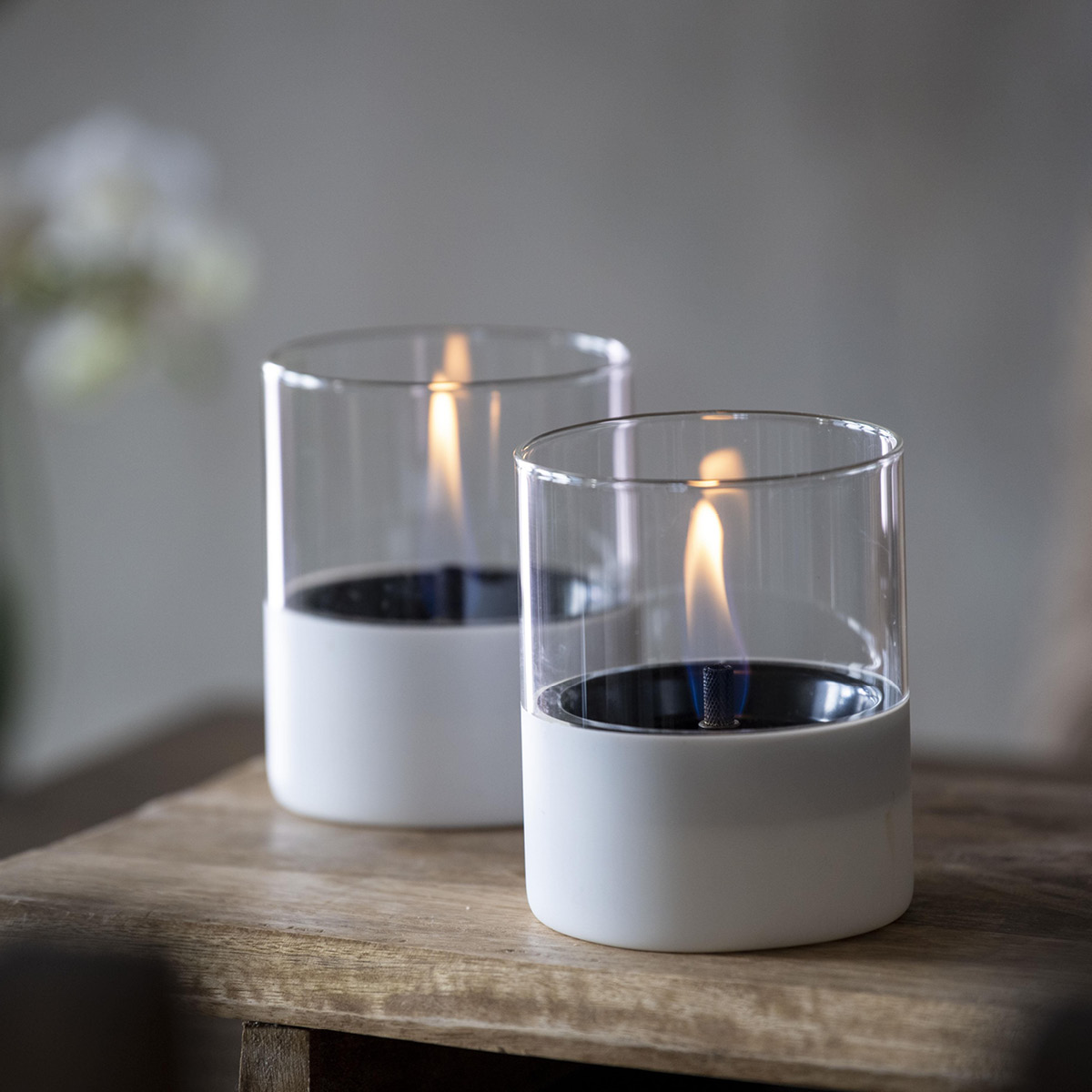Tenderflame Lilly bordslykta 10 cm 2-pack vit