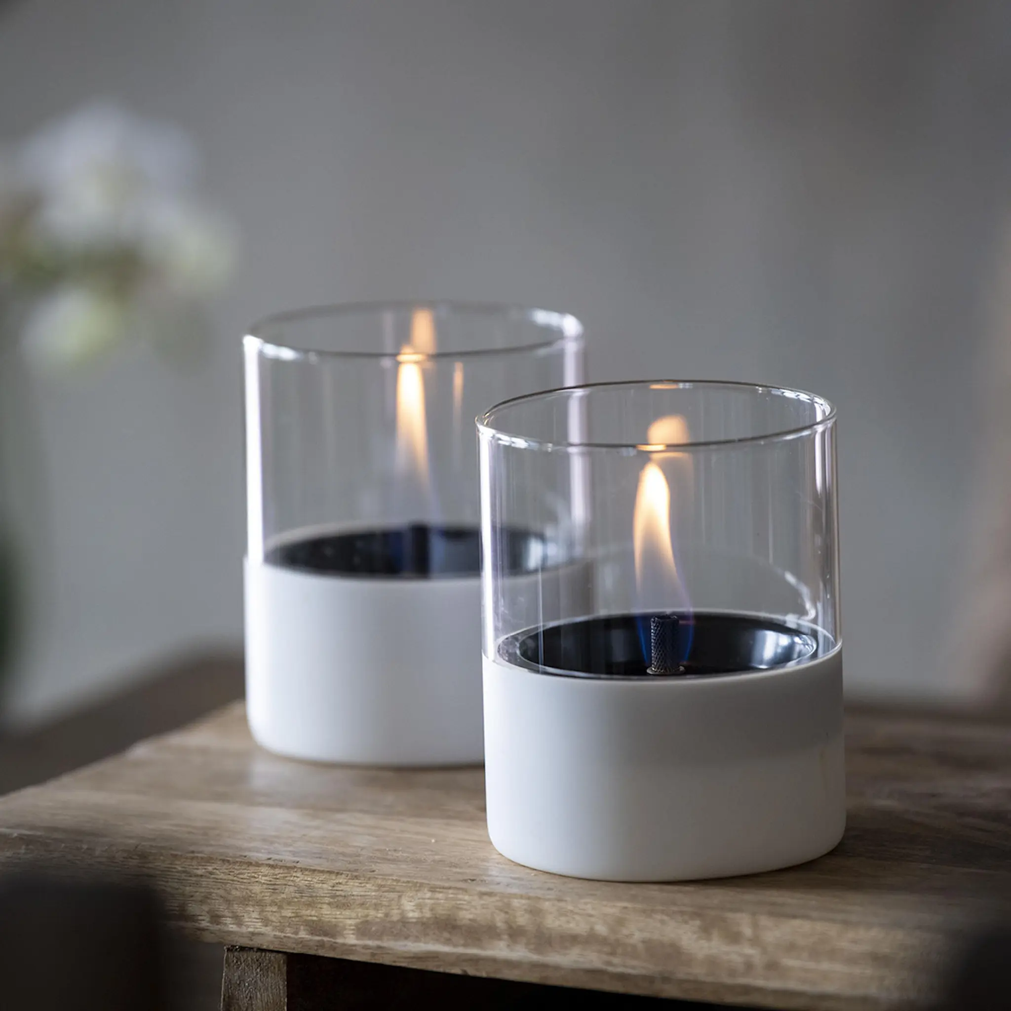 Tenderflame Lilly bordslykta 10 cm 2-pack vit