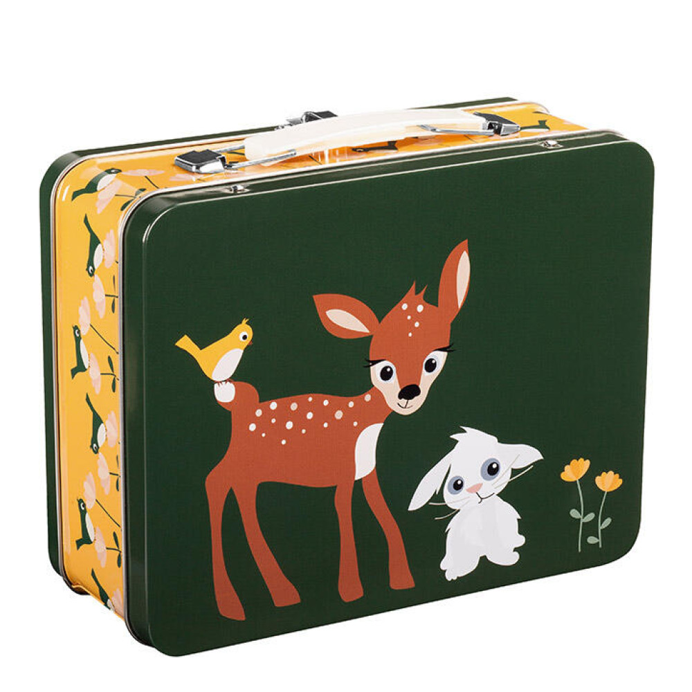 Blafre Rådyr og kanin koffertboks 19x16 cm grønn