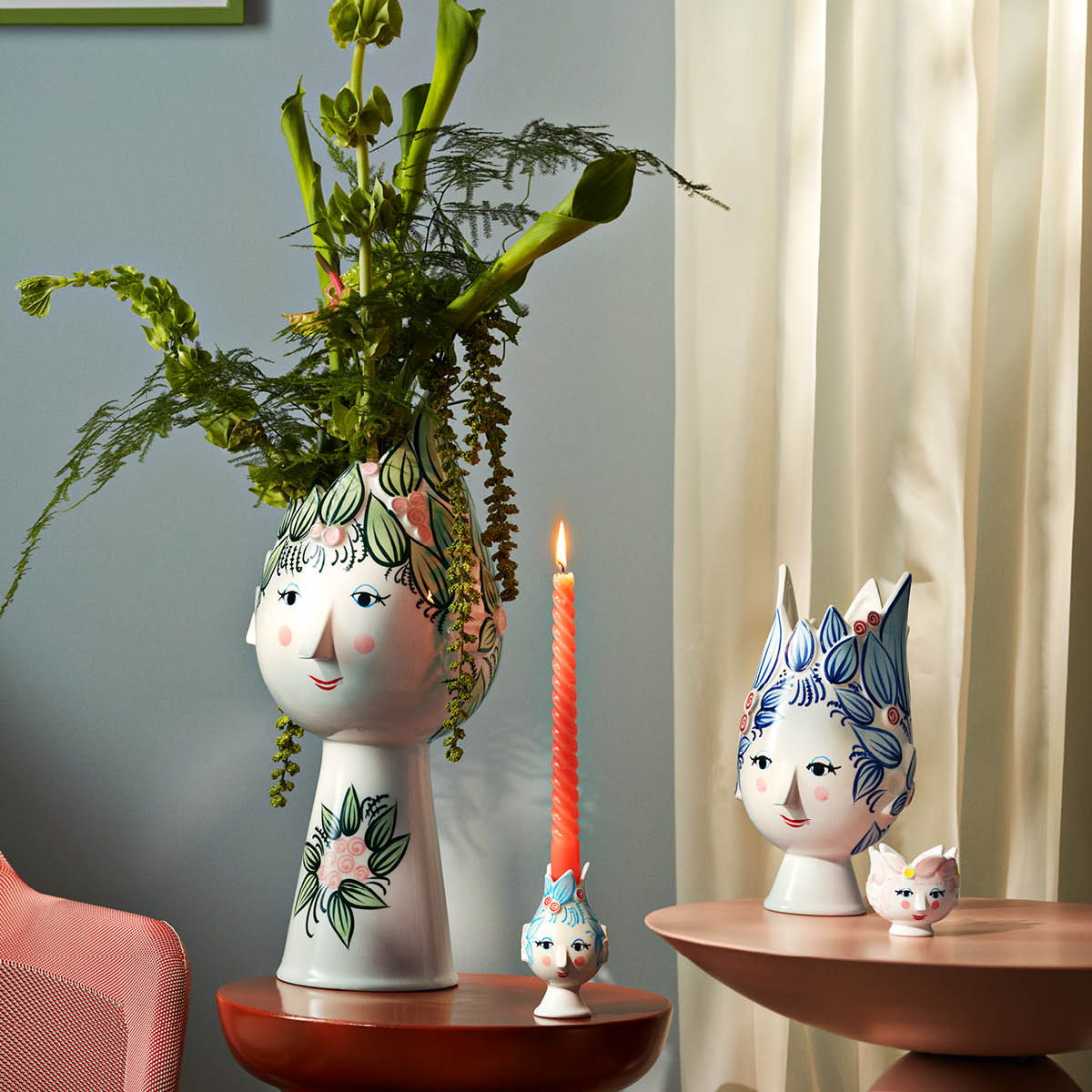 Bjørn Wiinblad Titania vas 25 cm blå