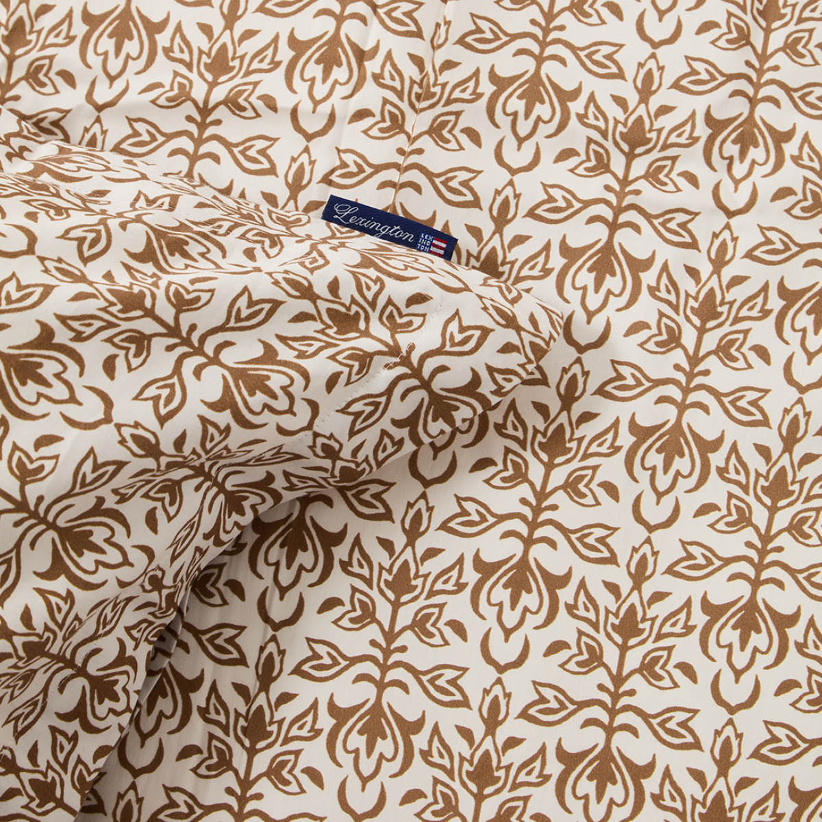 Lexington Påslakanset 150x210 cm bomullsatin ornament vit/fudge