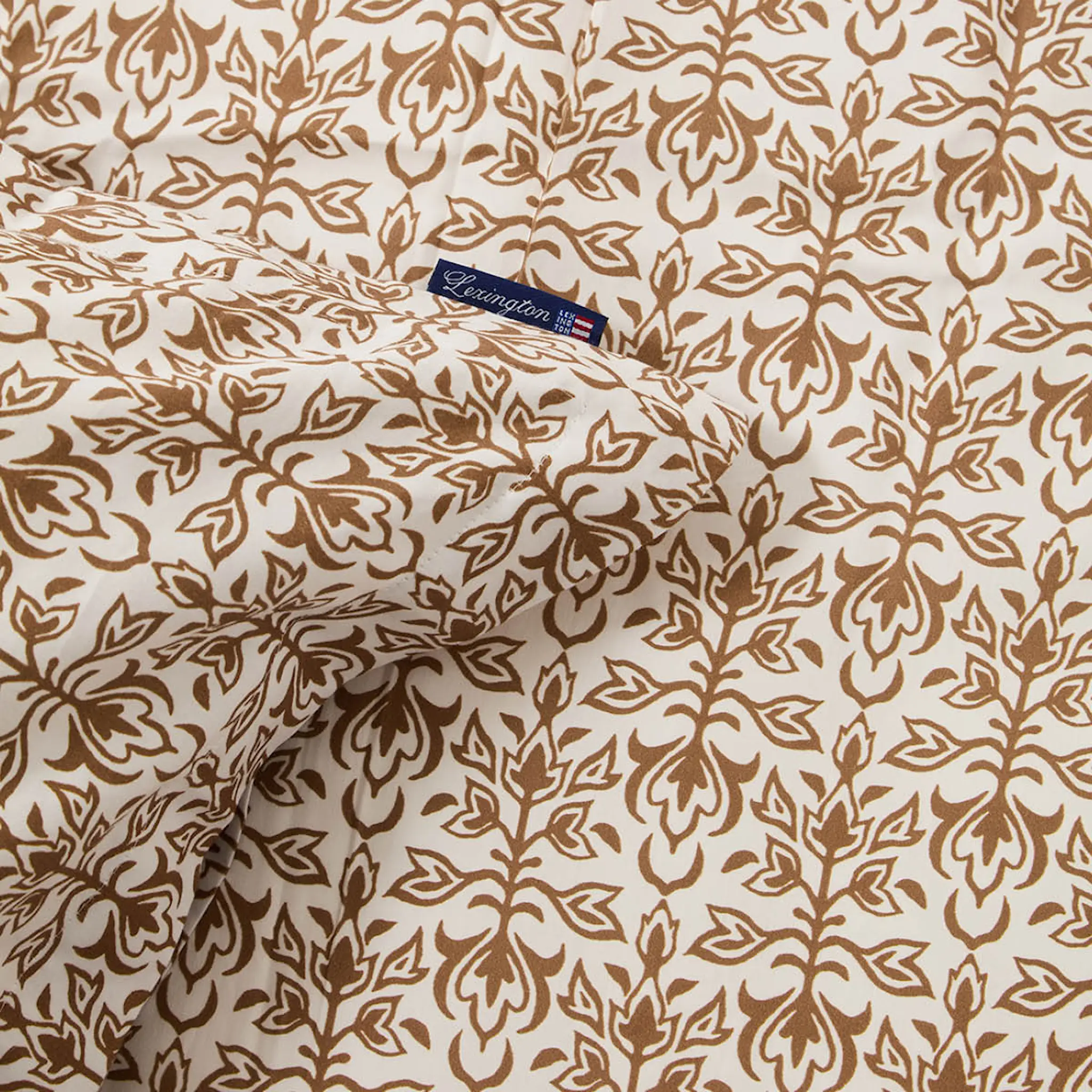 Lexington Påslakanset 150x210 cm bomullsatin ornament vit/fudge