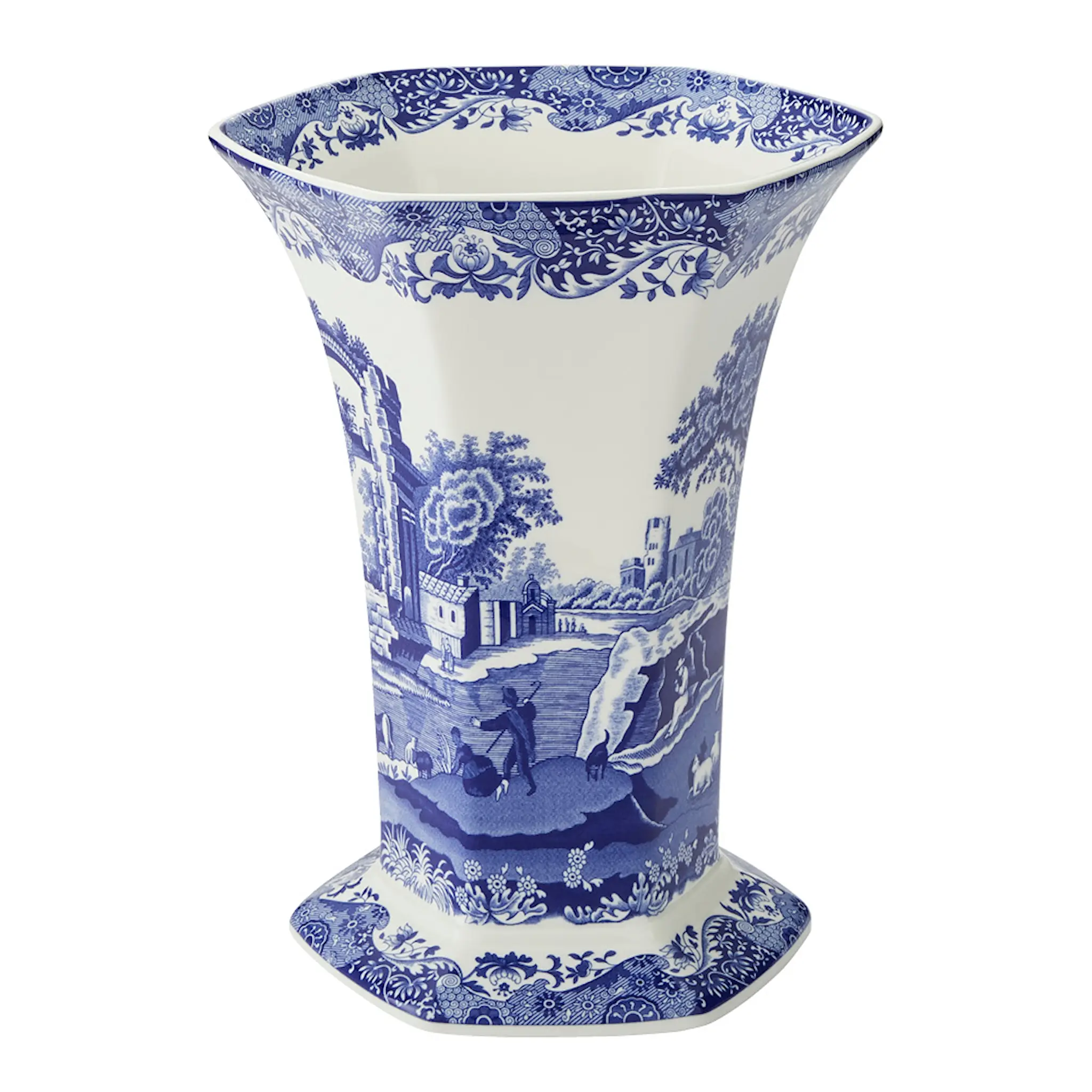 Spode Blue Italian vas 27 cm blå/vit